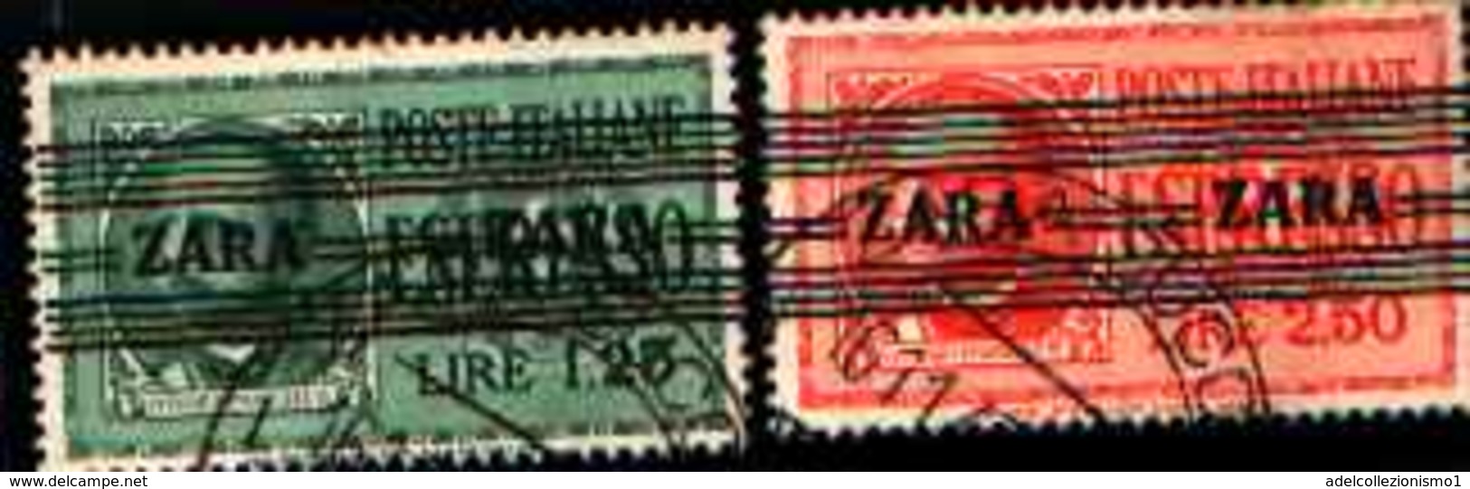 6096 ) Zara, Espressi Sovrastampati Con Righe Orizzontali - ESPRESSI - 4 Novembre 1943-USATI FIRMATI RAYBAUDI - German Occ.: Zara