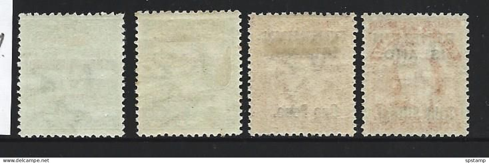 Penrhyn Island 1914 EVII Overprint Set Of 4 , 3 Extra Pairs Of 1/2d With No Stop Varieties All MLH - Penrhyn