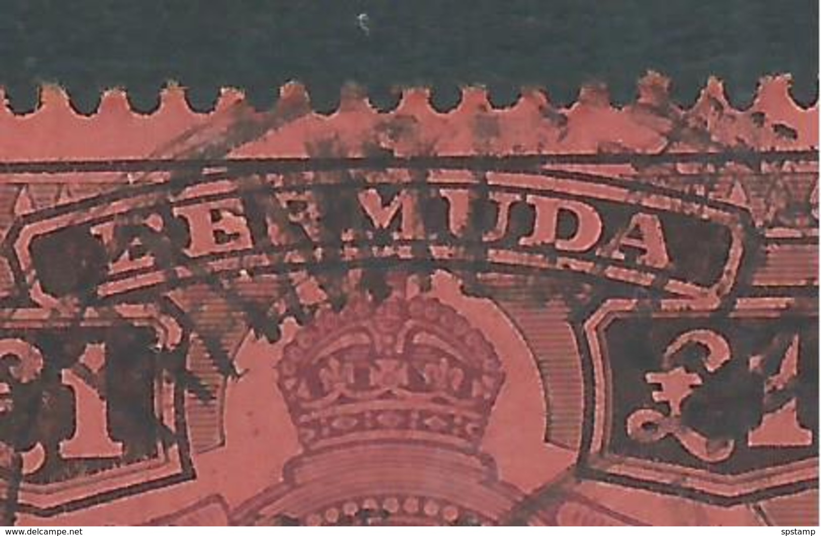 Bermuda 1938 - 53 KGVI 1 Pound FU , Variety Flaw On E Of Bermuda , 1939 Cds - Bermuda