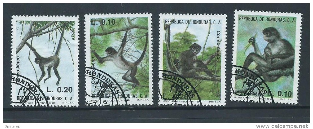 Honduras 1990 WWF Monkey Set 4 FU - Honduras