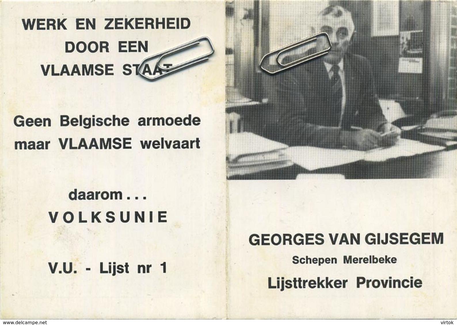 Merelbeke : Georges Van Gijsegem : Schepen : Kalender 1982       :  15 X 10.5 Cm : - Merelbeke