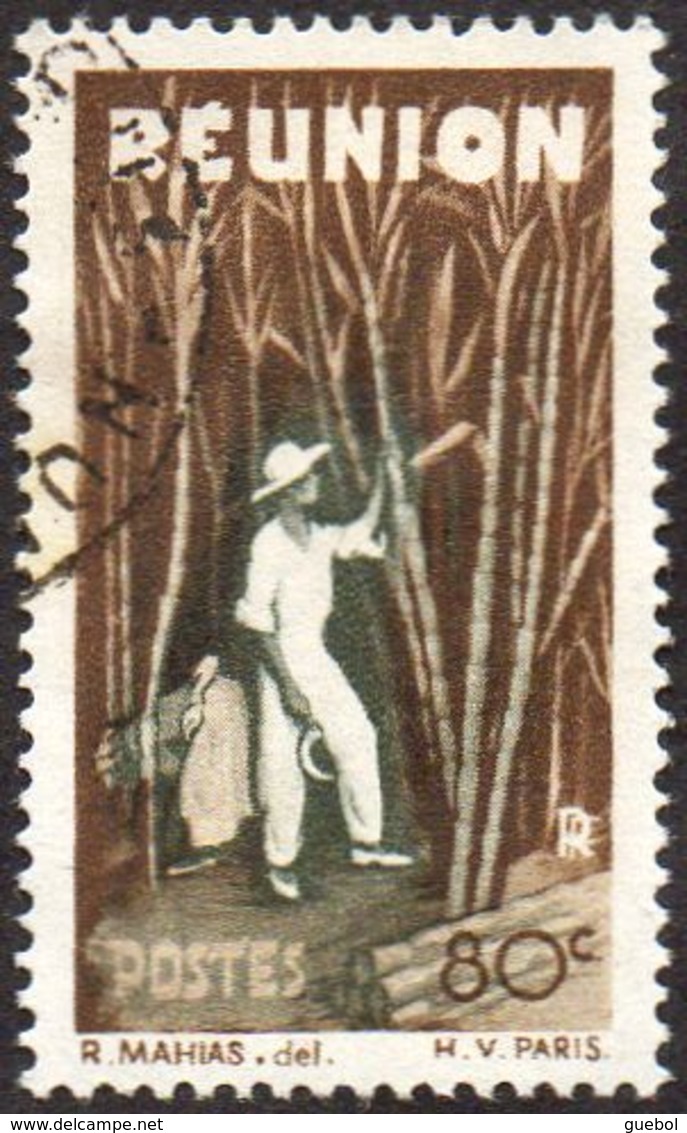 Réunion Obl. N° 267 - Détail De La Série émise En 1947 - 80cts Brun Et Olive-foncé - Oblitérés