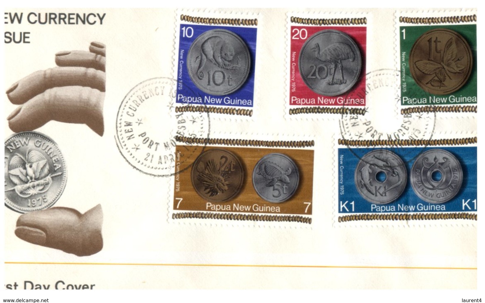 (ED 31) Papua New Guinea - Papaousie Nouvelle Guinée - FDC Cover / Premier Jour - 1975 - Coins - Papouasie-Nouvelle-Guinée