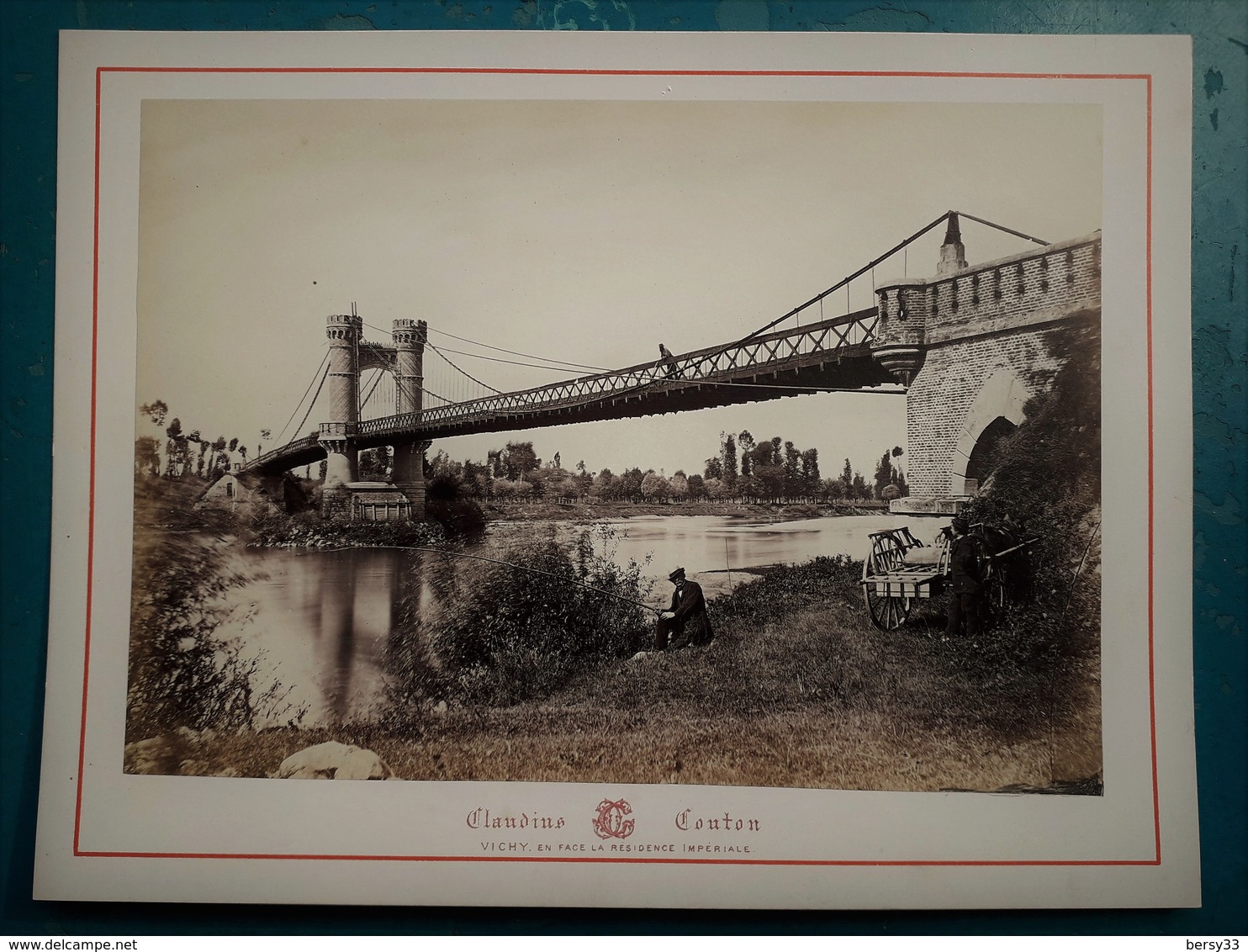 Environs De VICHY - Pont Suspendu De Ris à Mons - Photographie Ancienne Albuminée De Claudius Couton - Anciennes (Av. 1900)