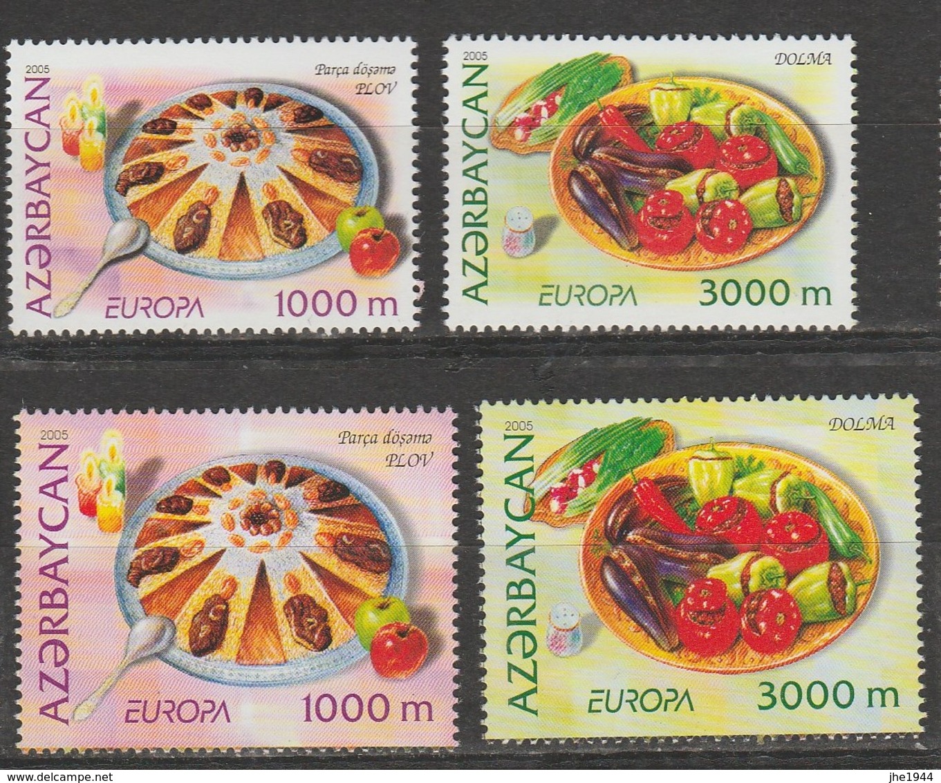 Azezbaidjan Europa 2005 N° 523 à 526 ** Gastronomie - 2005