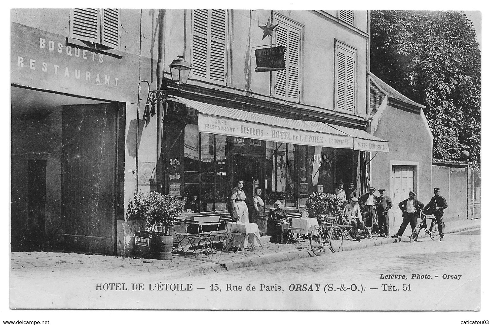 ORSAY (91) Hotel De L'ÉTOILE , 15 Rue De Paris. Maison Bosquets - Beau Plan Animé - Orsay