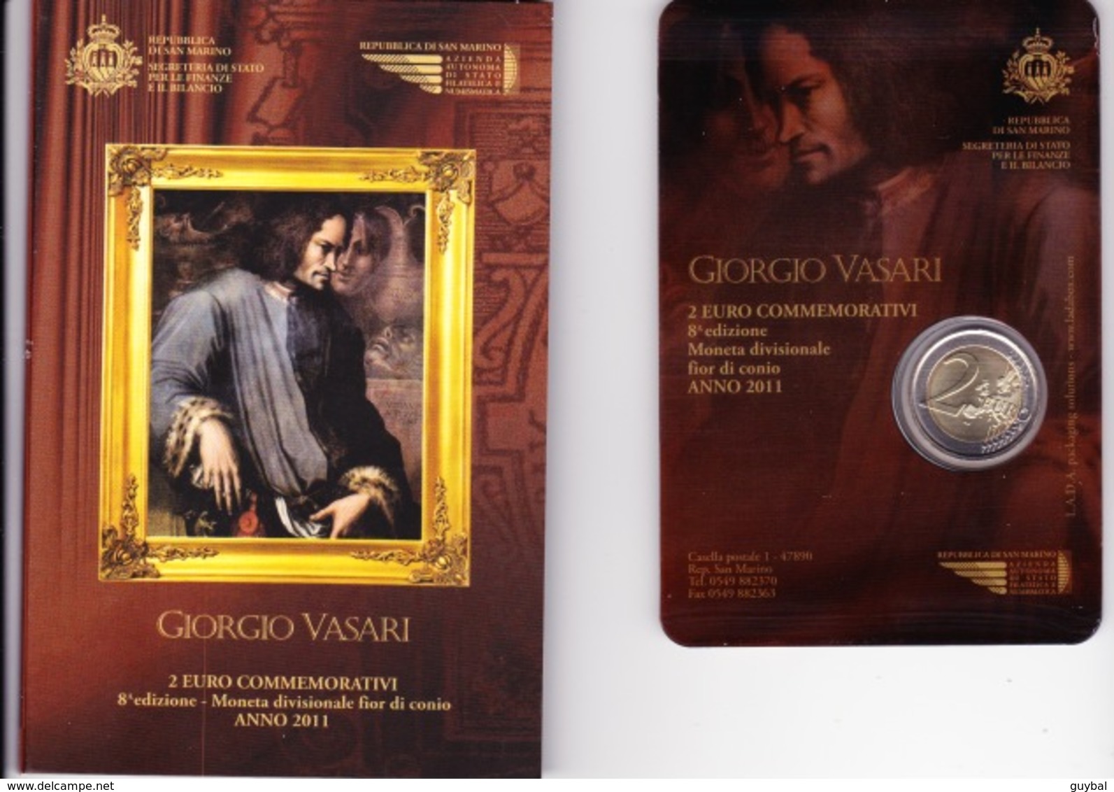 2011 - San Marino (Saint Marin) - 2 Euro Commémorative "Giorgio Vasari" - San Marino