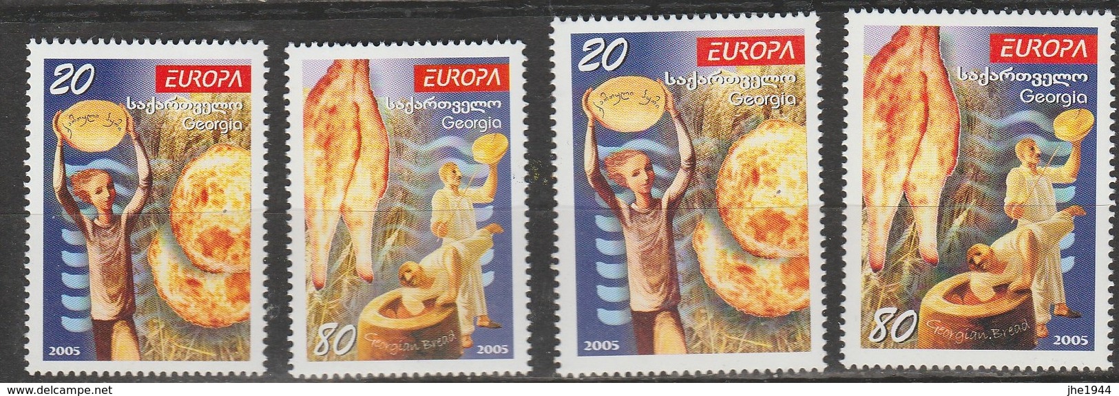 Georgie  Europa 2005 N° 379 à 382 ** Gastronomie - 2005