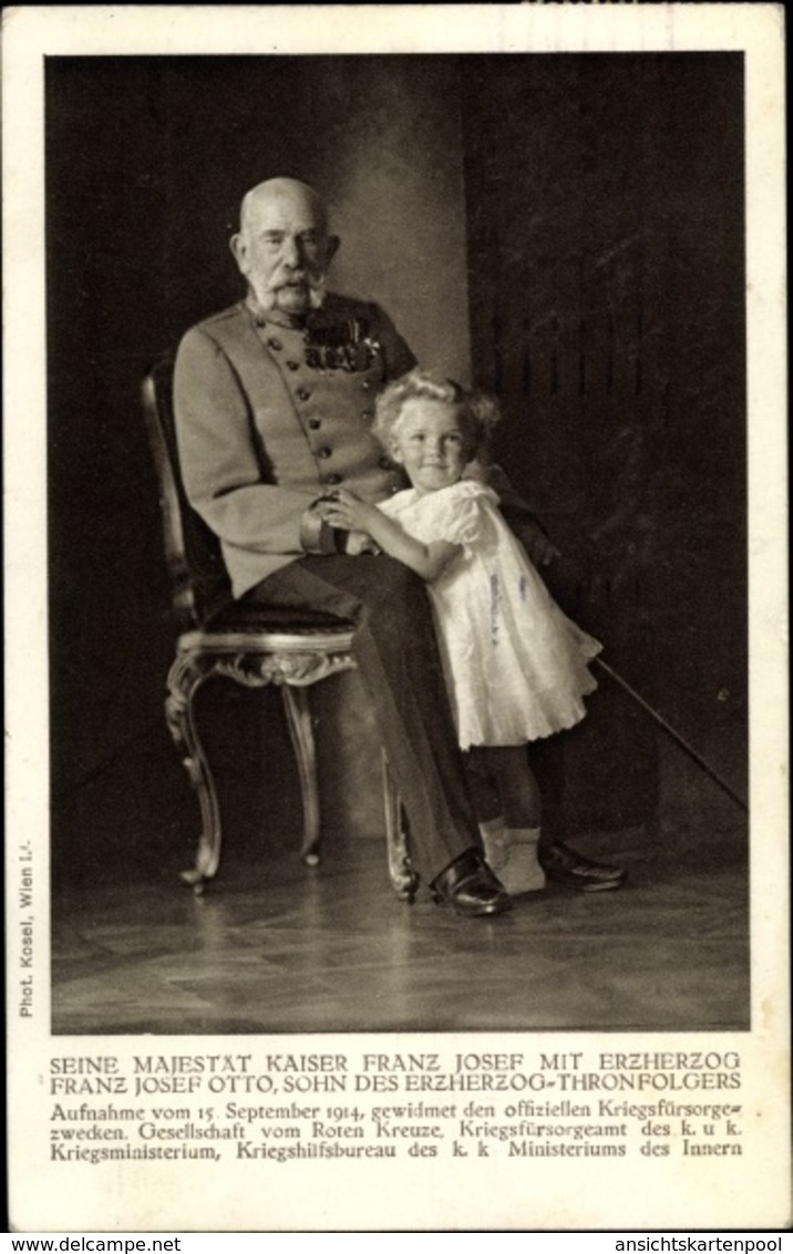Cp Kaiser Franz Joseph I., Erzherzog Franz Josef Otto - Familles Royales