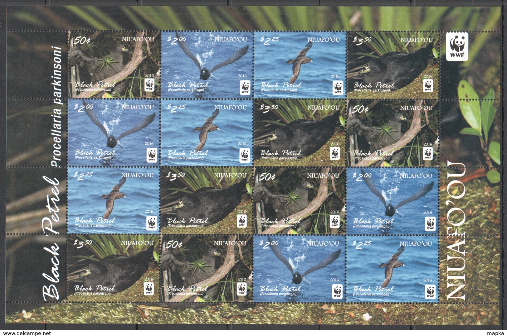 U120 2016 NIUAFO'OU WWF FAUNA BIRDS BLACK PETREL !!! MICHEL 32 EURO !!! 1SH MNH - Autres & Non Classés