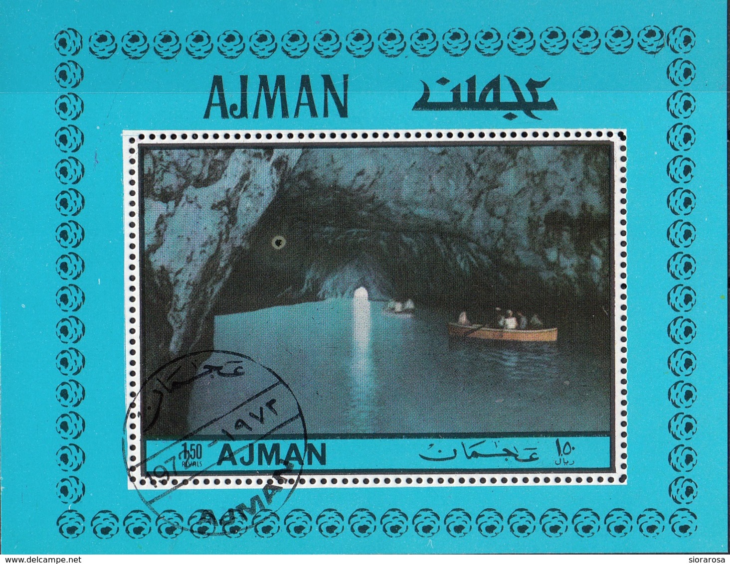 Ajman 1972 Bf. Napoli Isola Di Capri Grotta Azzurra Sheet CTO Perf. - Altri & Non Classificati