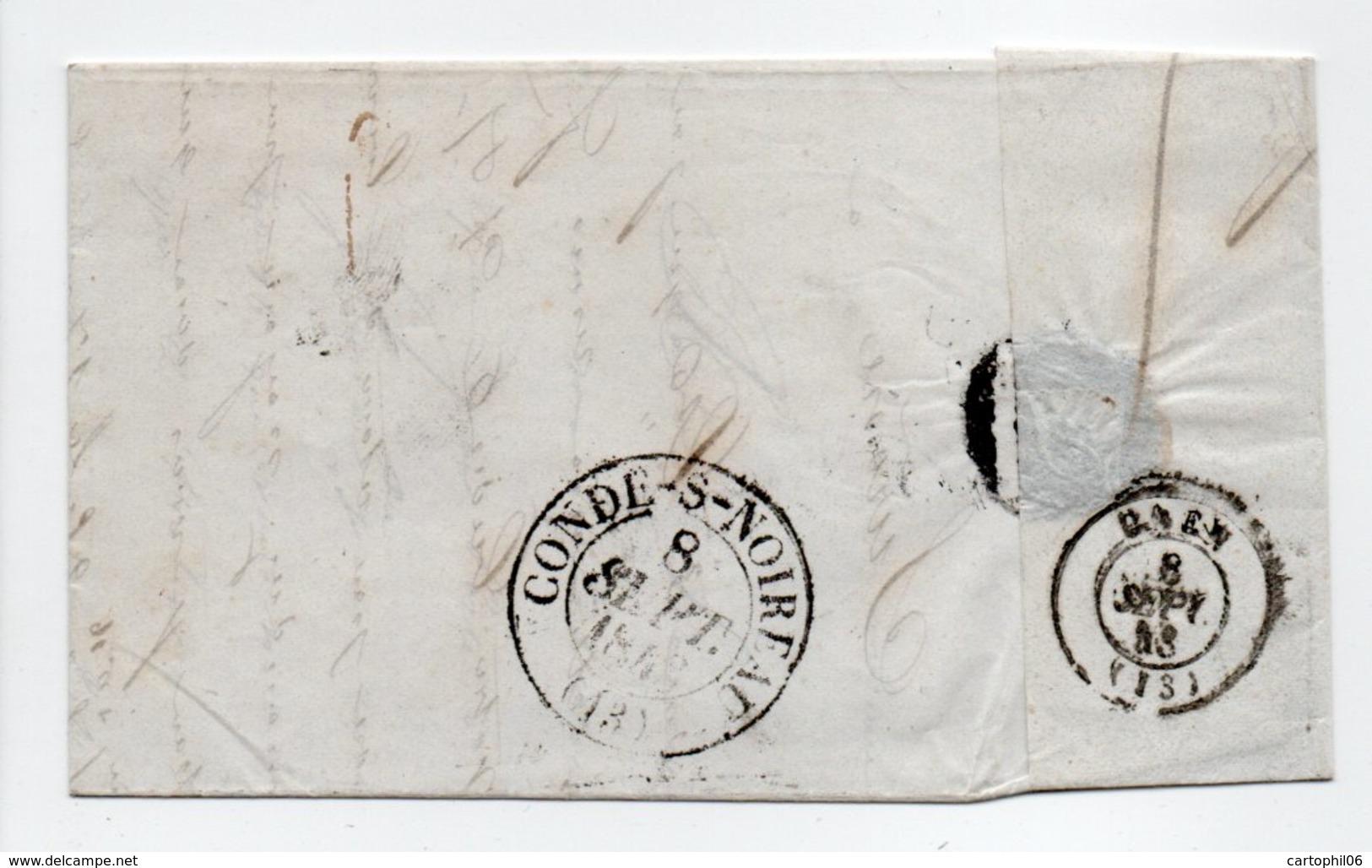 - Lettre ROUEN Pour Condé-sur-Noireau (Orne / Calvados) 7.9.1843 - Taxe Manuscrite 4 Décimes - A ETUDIER - - 1801-1848: Précurseurs XIX