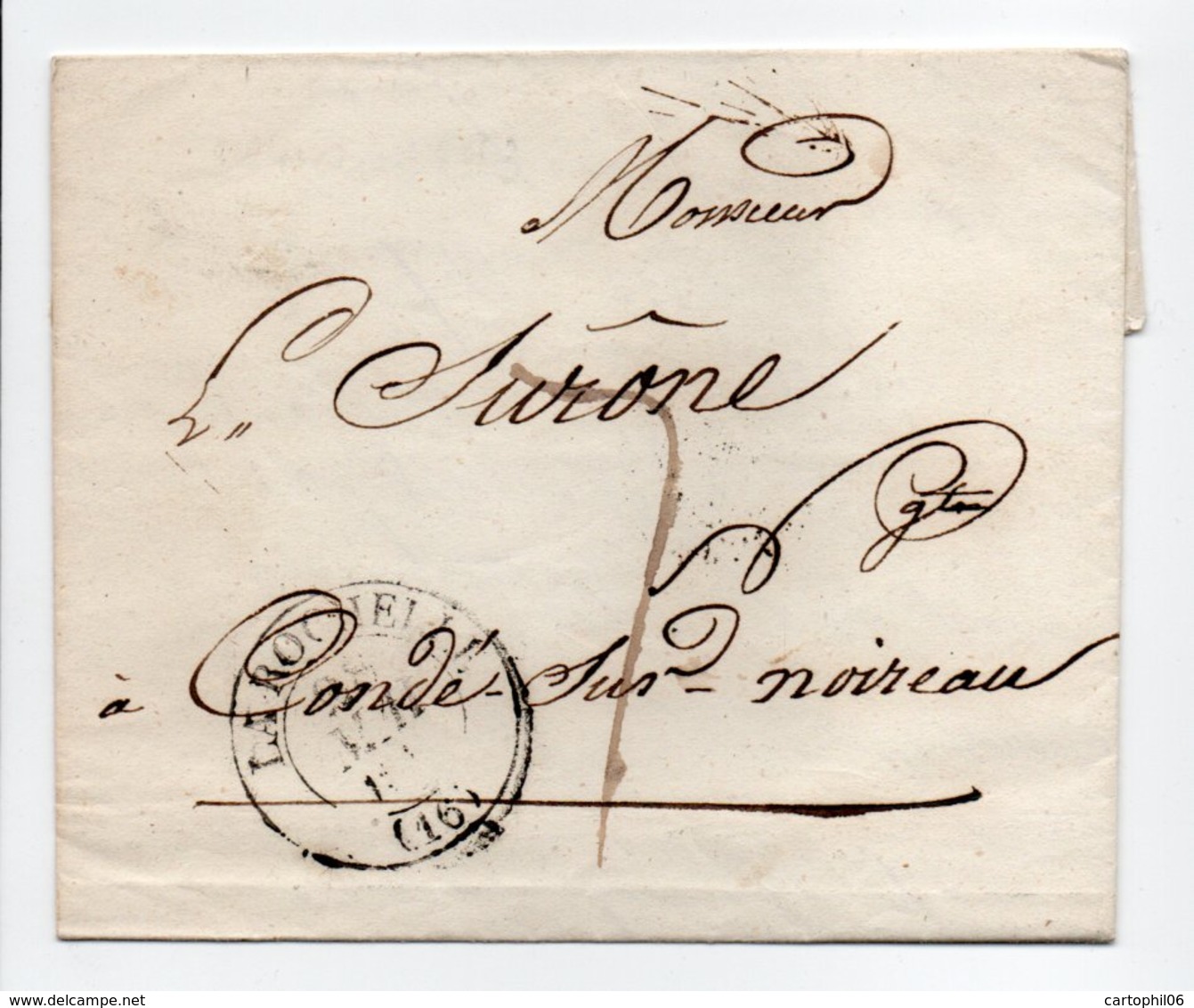 - Lettre LA ROCHELLE Pour Condé-sur-Noireau (Calvados) 28.5.1843 - Taxe Manuscrite 7 Décimes - A ETUDIER - - 1801-1848: Précurseurs XIX