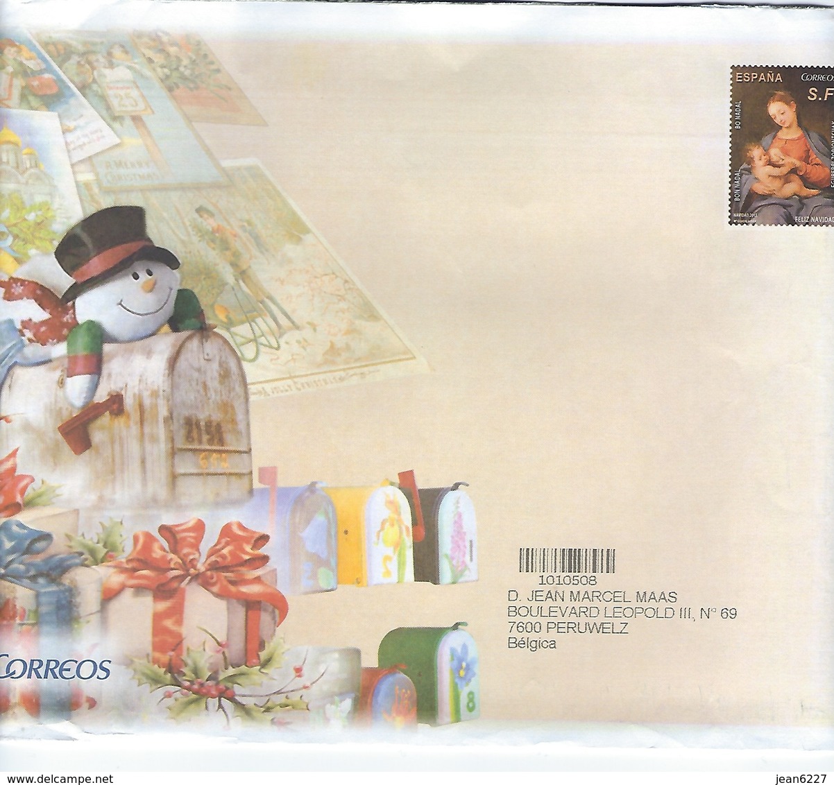 Enveloppe De Le Poste Espagnole - Timbre Préimprimé - Noël - Féliz Navidad - Lettres & Documents