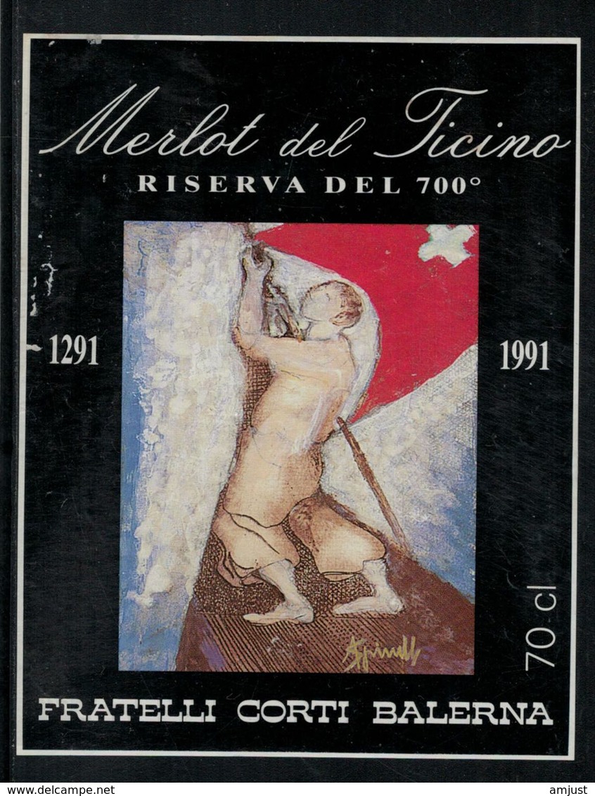 Etiquette De Vin // Merlot Del Ticino, Vin Du 700ème - 700ème De La Confédération Helvétique