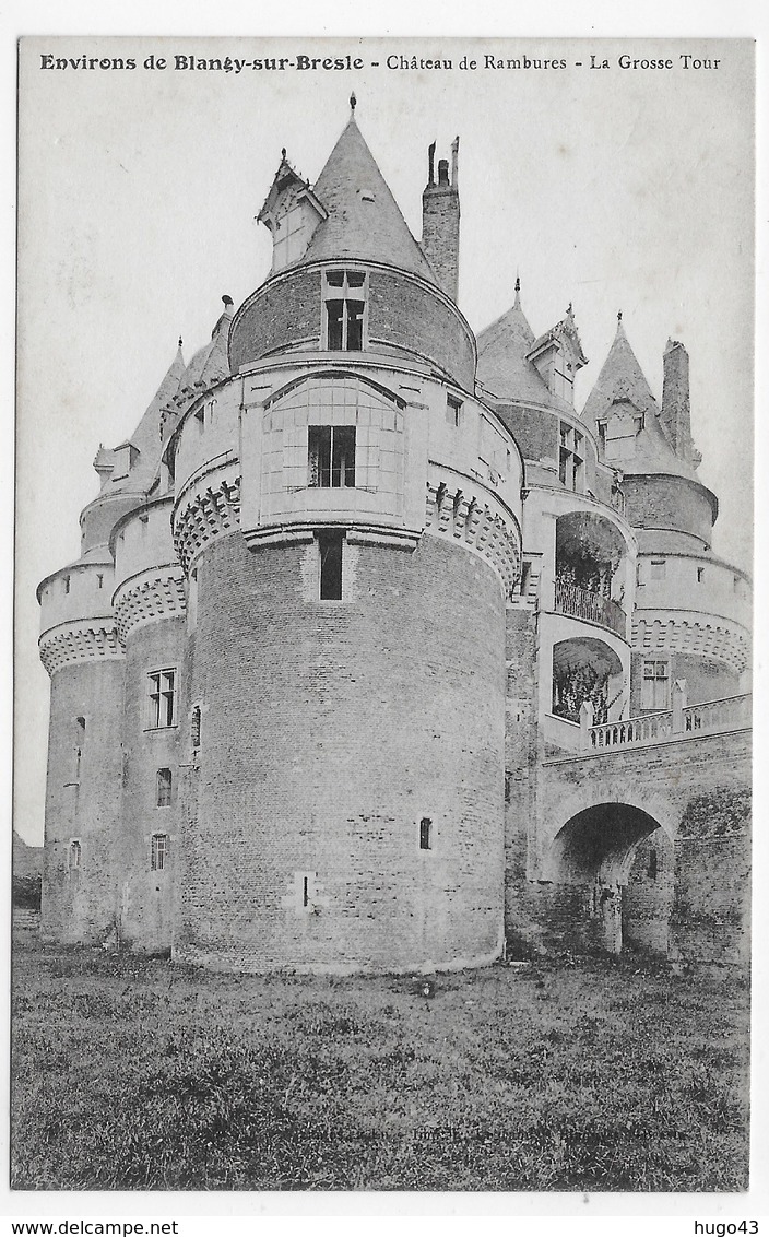 CHATEAU DE RAMBURES EN 1917 - LA GROSSE TOUR - CPA VOYAGEE - Autres & Non Classés