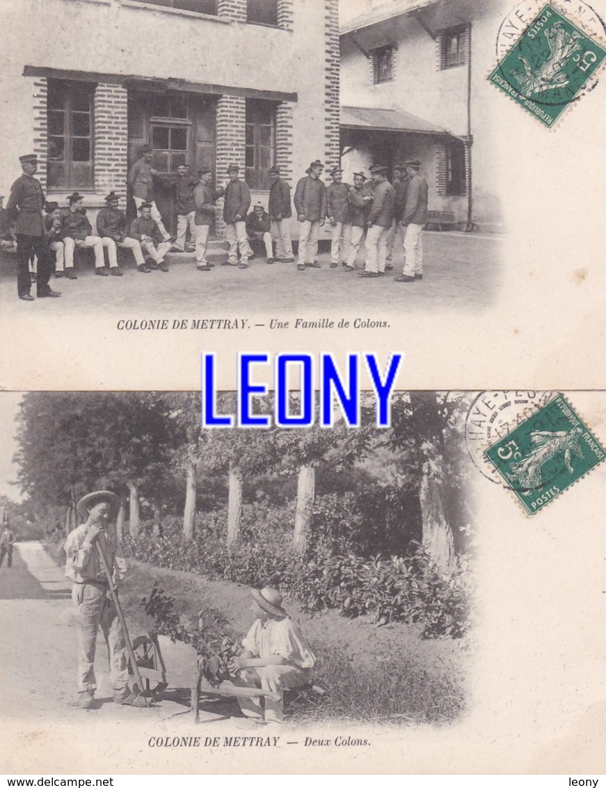 2 CPA De METTRAY (37) - COLONIE DE METTRAY - DEUX COLONS - Une FAMILLE De COLONS - Mettray