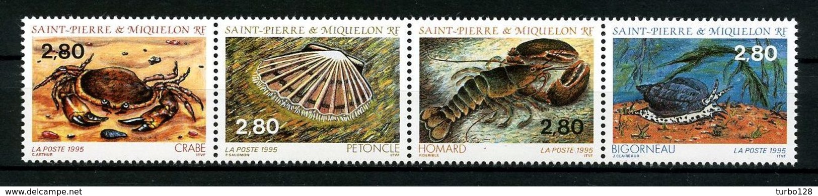 SPM MIQUELON 1995 N° 614/617 ** Neufs MNH Superbes C 7 € Faune Marine Crabe Coquillage Shells Homard Animaux - Neufs