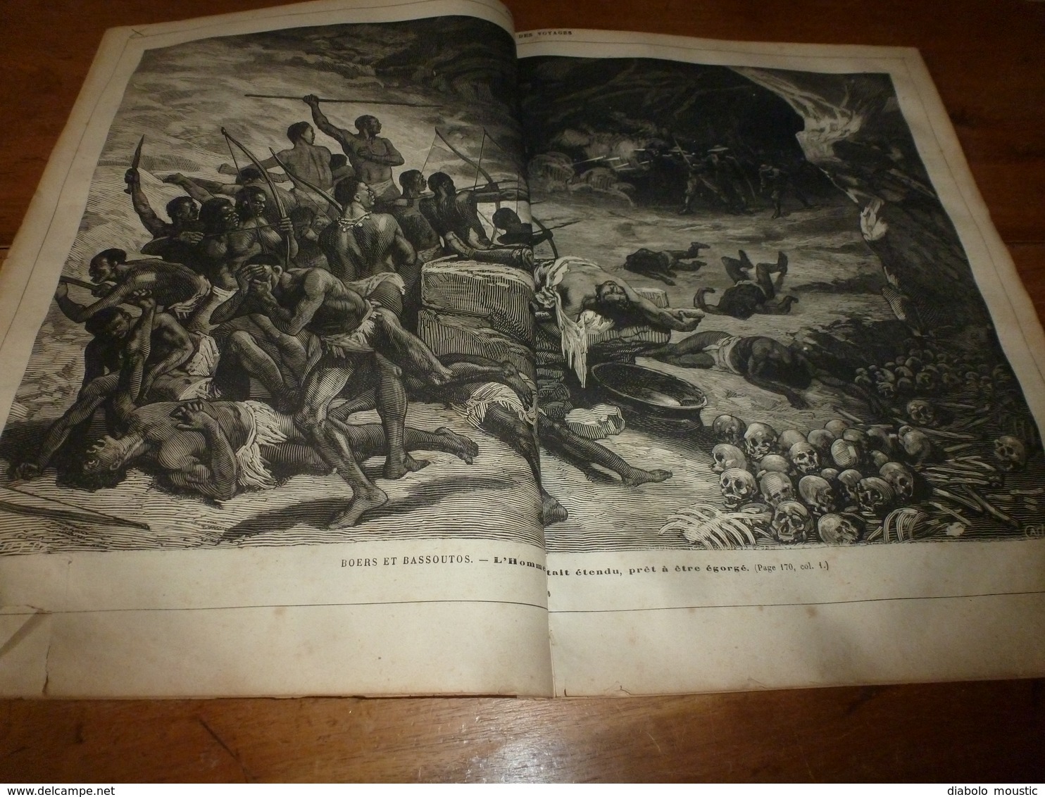 1882 JDV : Horrible Carnage Des Anthropophages BASSOUTOS Tuant Les BOËRS Pour Les Dévorer (gravure Sur Double-page);etc - 1850 - 1899