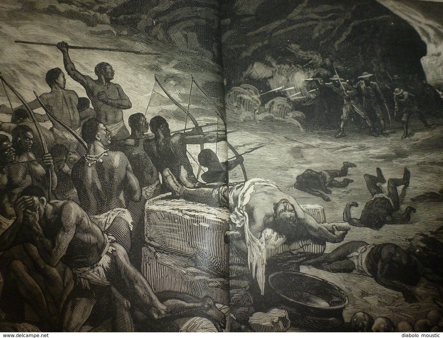 1882 JDV : Horrible Carnage Des Anthropophages BASSOUTOS Tuant Les BOËRS Pour Les Dévorer (gravure Sur Double-page);etc - 1850 - 1899