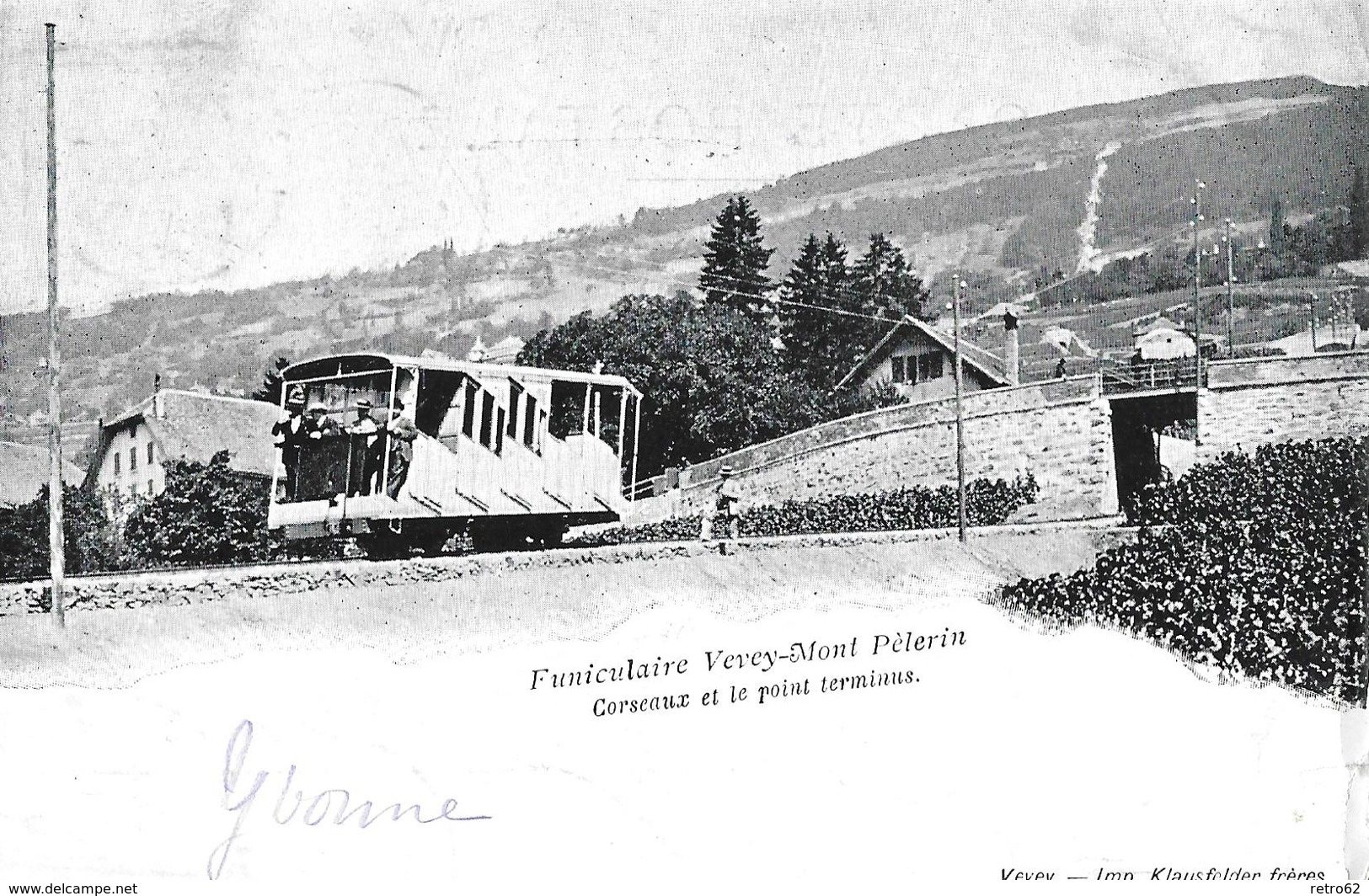 VEVEY → Funiculaire Du Mont-Pèlerin, Corseaux Et Le Point Terminus Anno 1901  ►RAR◄ - Corseaux