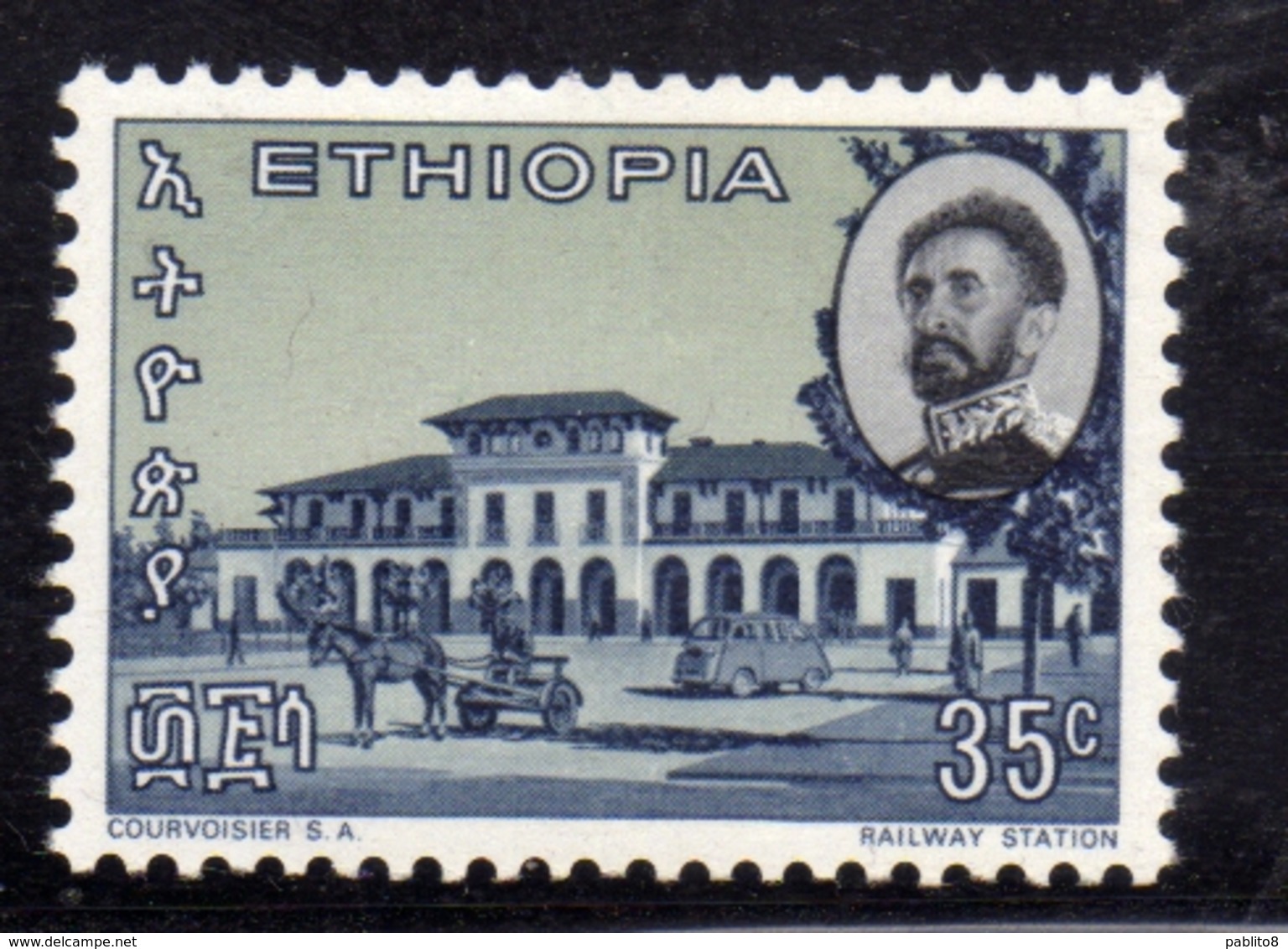 ETHIOPIA ETIOPIA ETHIOPIE 1965 RAILROAD STATION RAILWAY CENT. 35c MNH - Etiopia