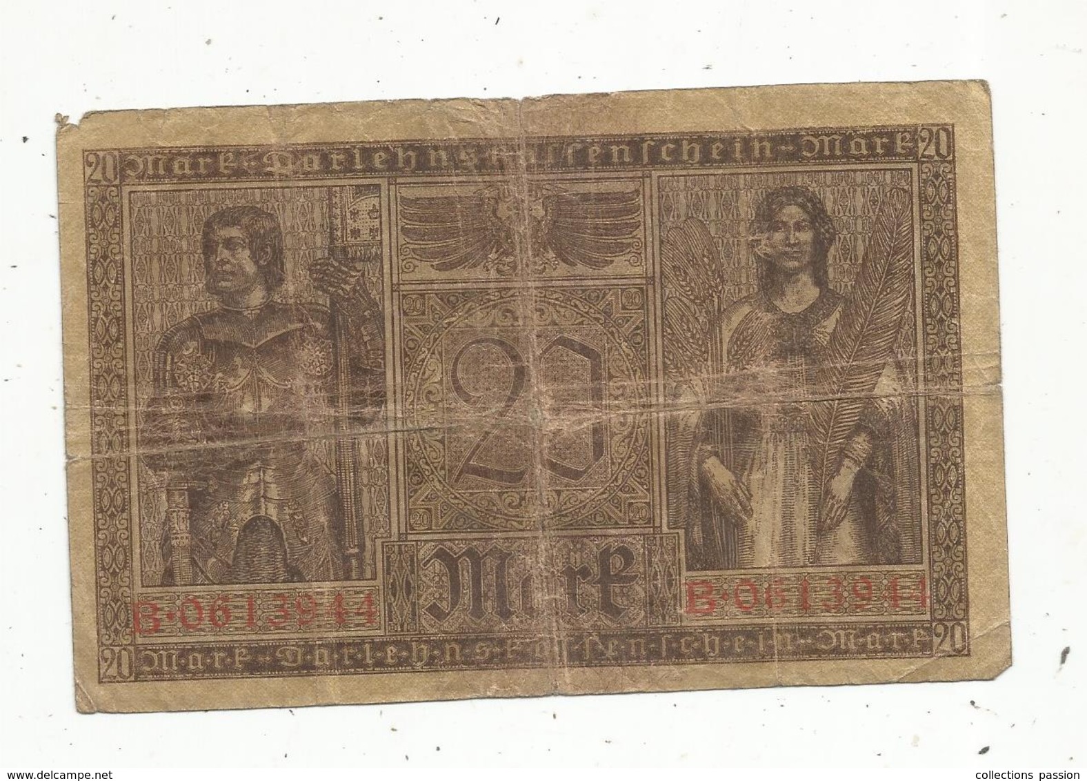 Billet ,Allemagne , 20 Mark,Berlin 1918 , 2 Scans - 20 Mark