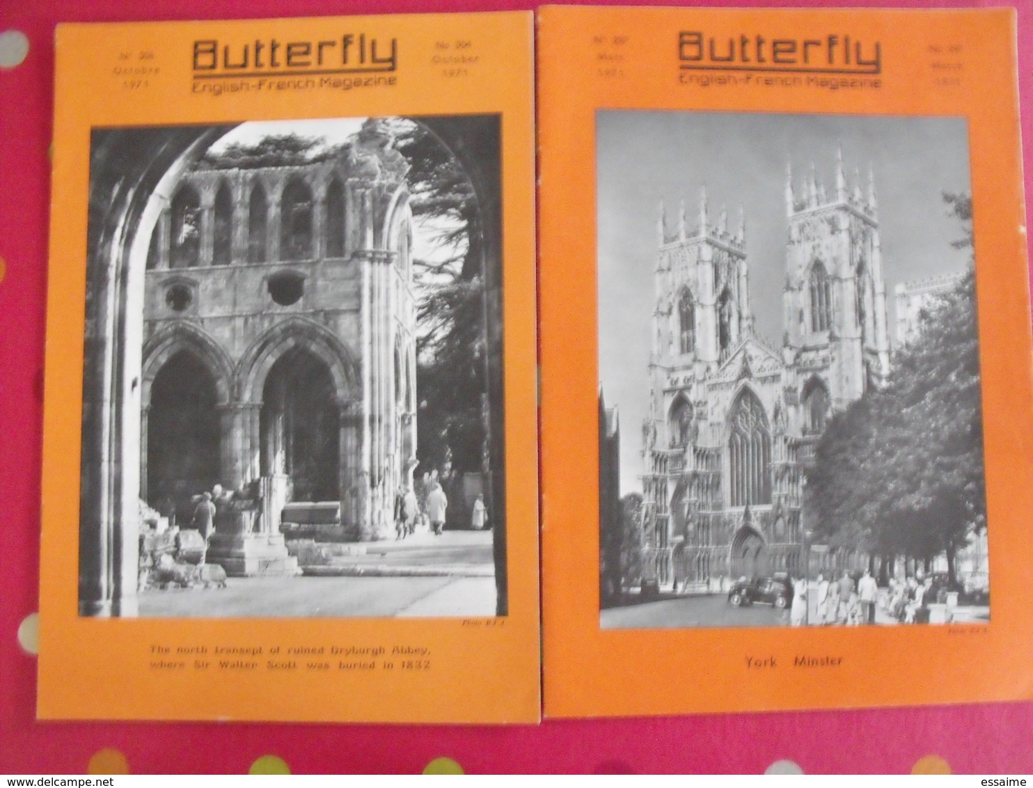 14 Revues Butterfly, English-French Magazine. Revue Pédagogique1970-1972 - Pädagogik