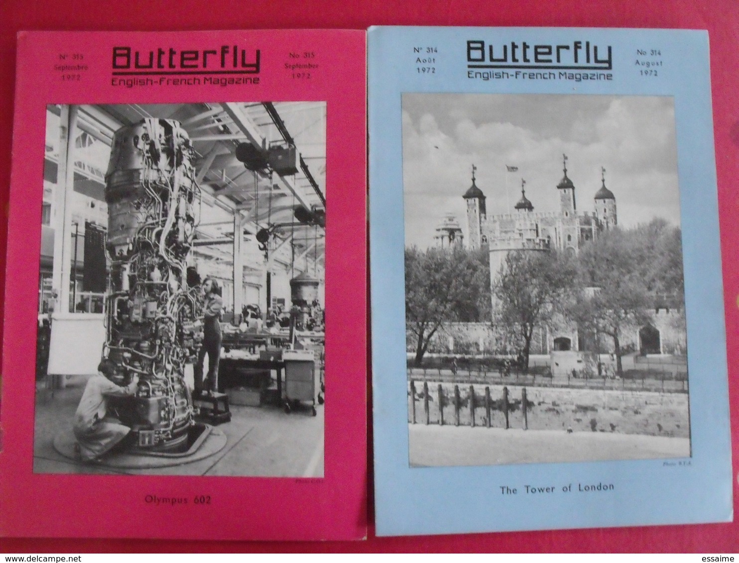 14 revues butterfly, English-French Magazine. revue pédagogique1970-1972