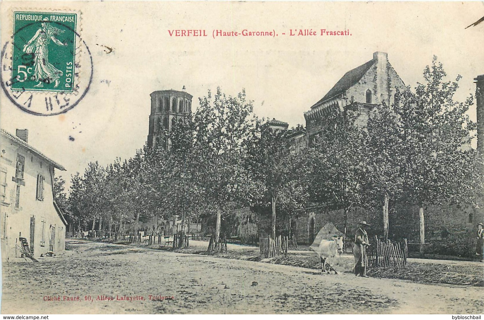 CPA 31 Haute Garonne Verfeil L'Allée Frascati - Ane - Rare - Les  Allées - Verfeil