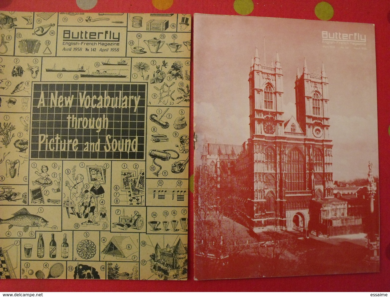 16 revues butterfly, English-French Magazine. revue pédagogique1955-1958