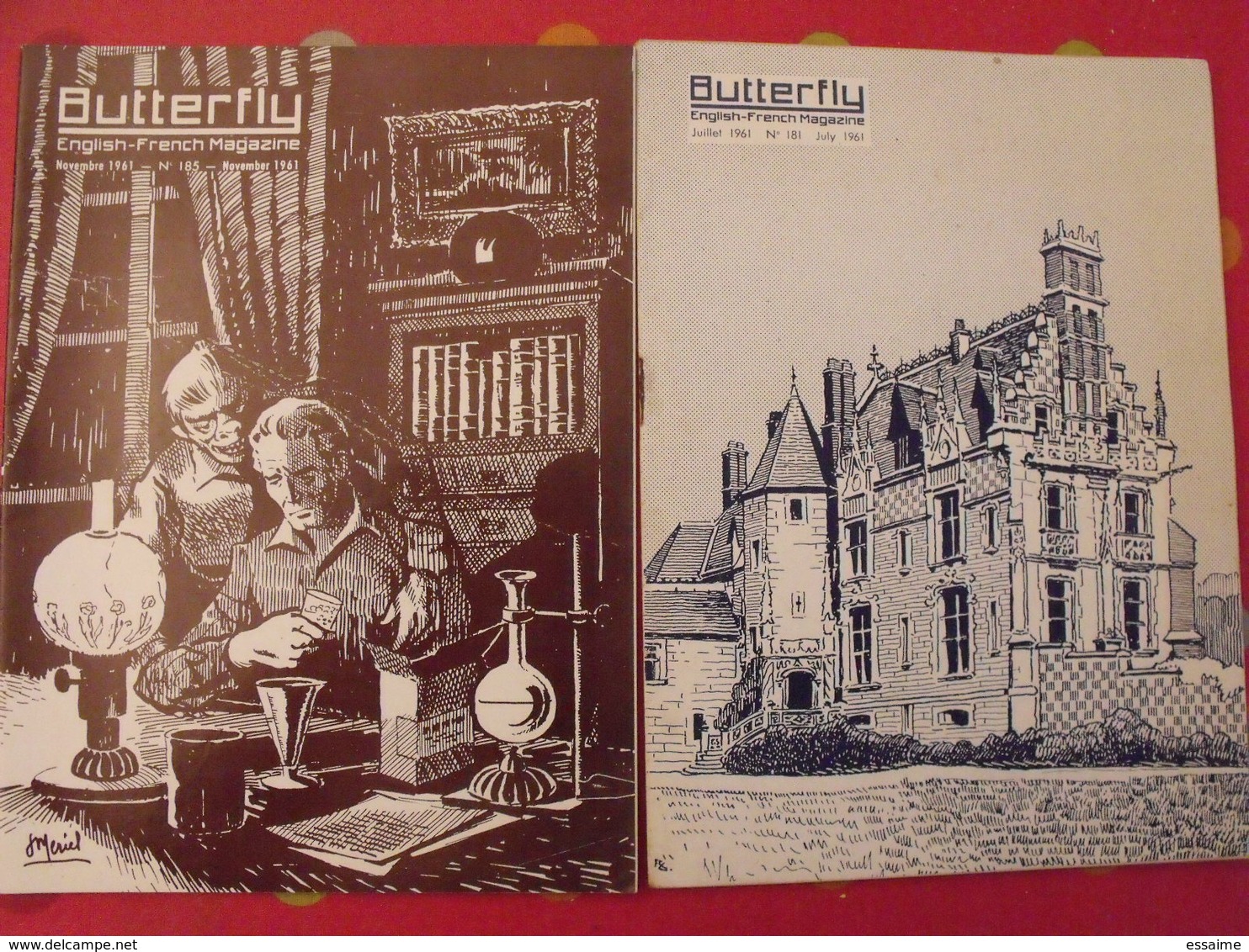 16 revues butterfly, English-French Magazine. revue pédagogique1959-1961