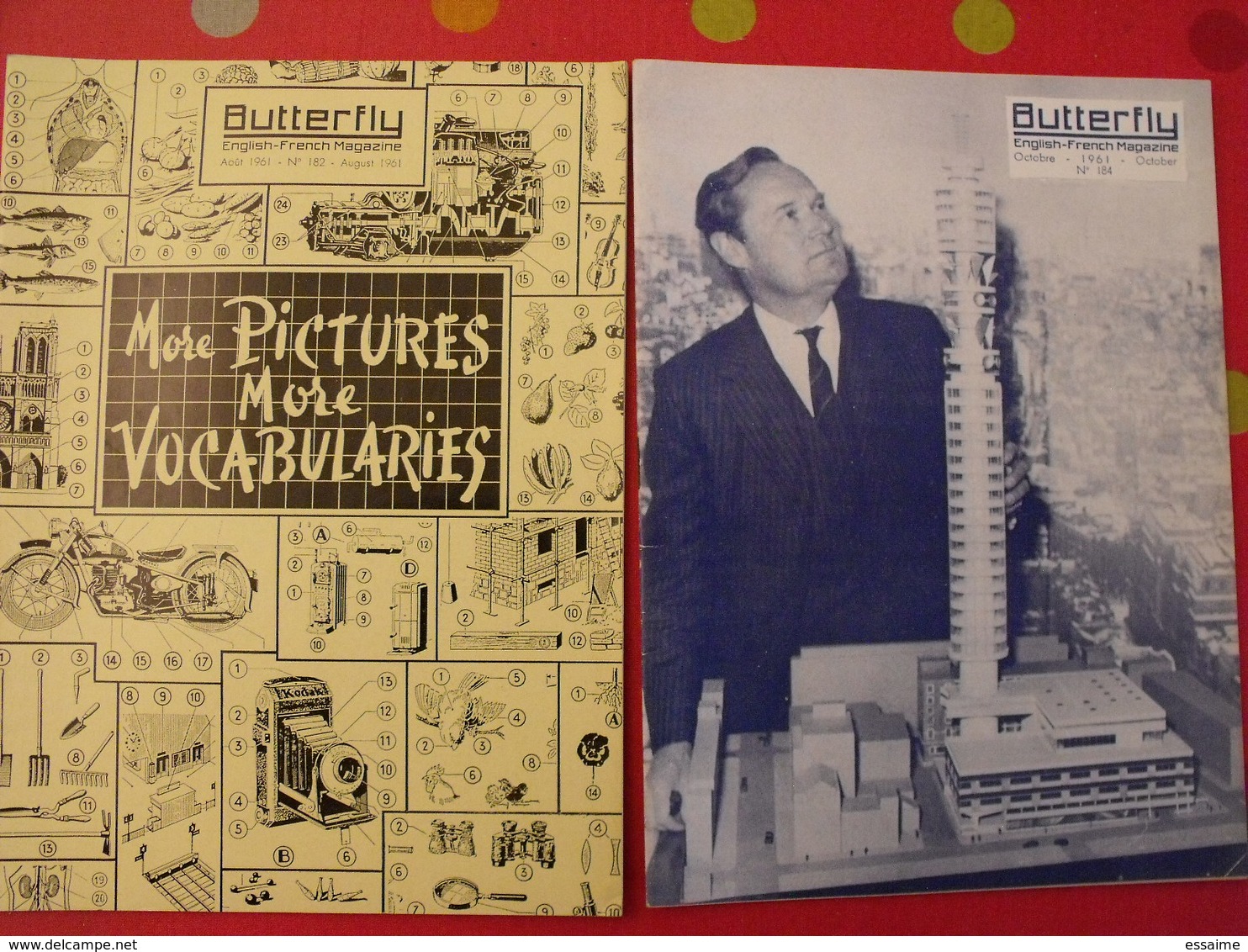16 Revues Butterfly, English-French Magazine. Revue Pédagogique1960-1962 - Pedagogia