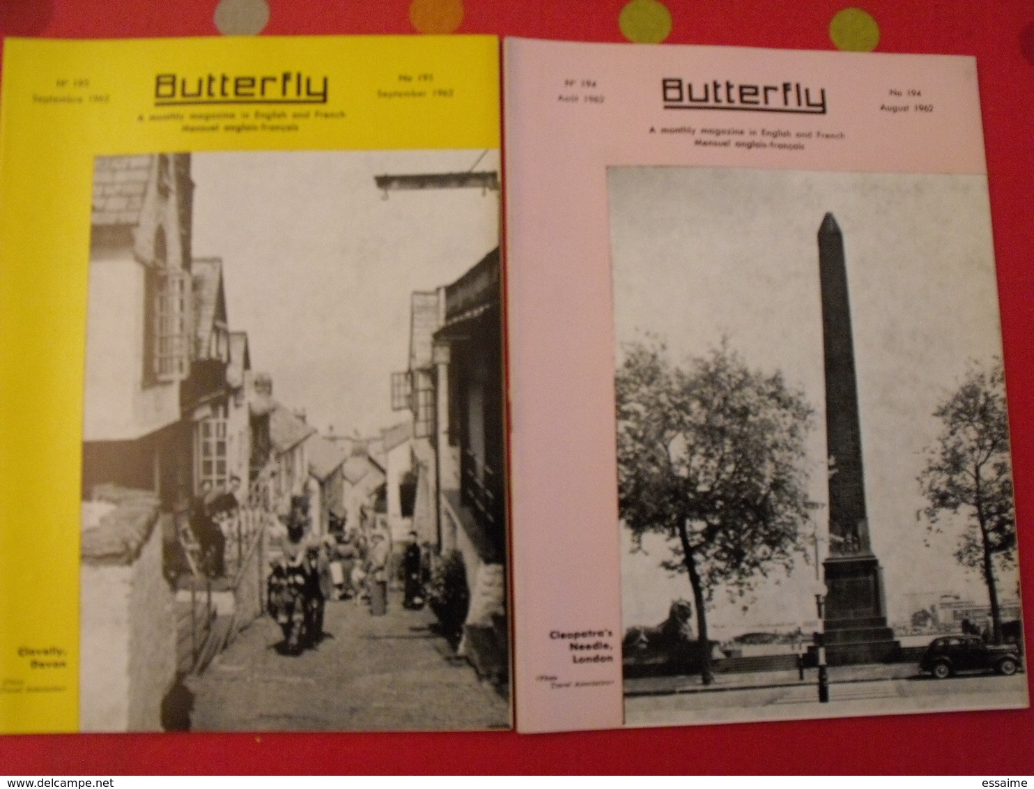 16 revues butterfly, English-French Magazine. revue pédagogique1960-1962