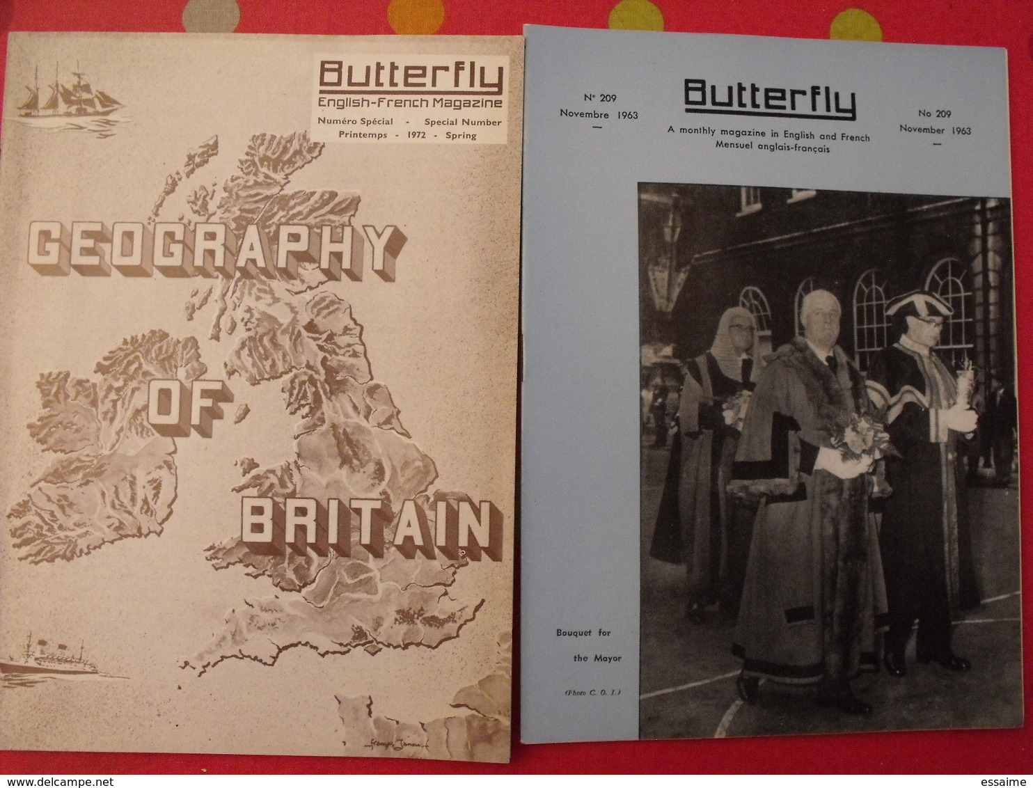 16 revues butterfly, English-French Magazine. revue pédagogique1962-1974