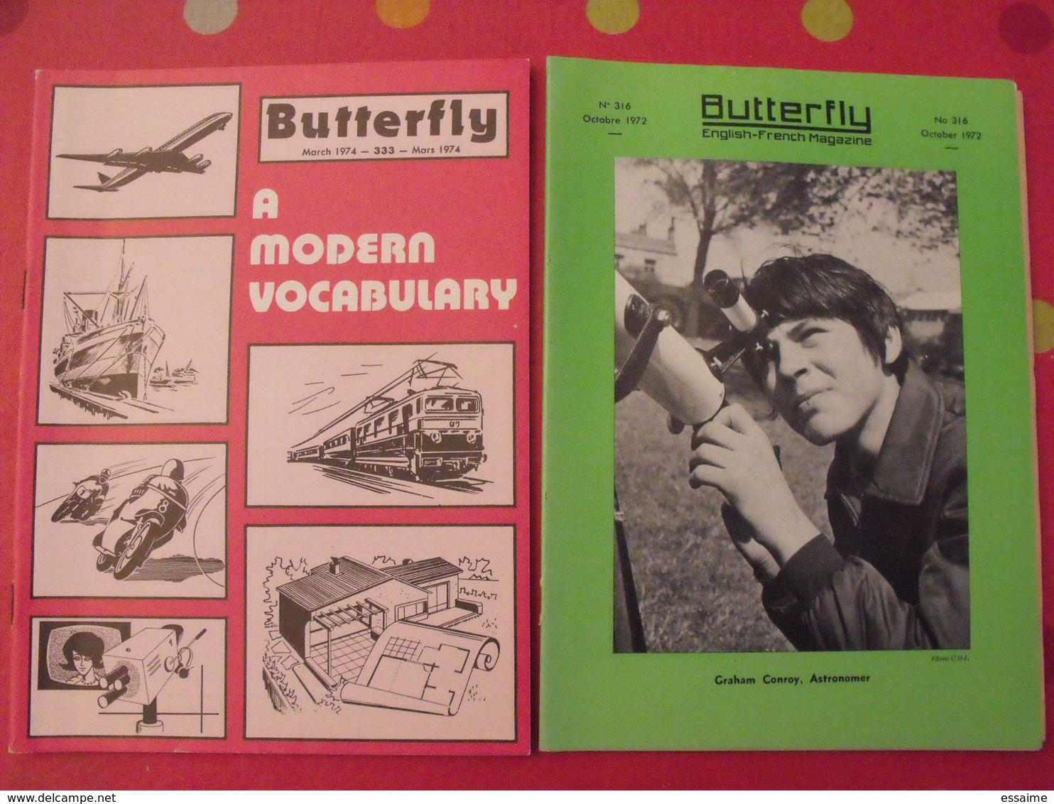16 revues butterfly, English-French Magazine. revue pédagogique1962-1974