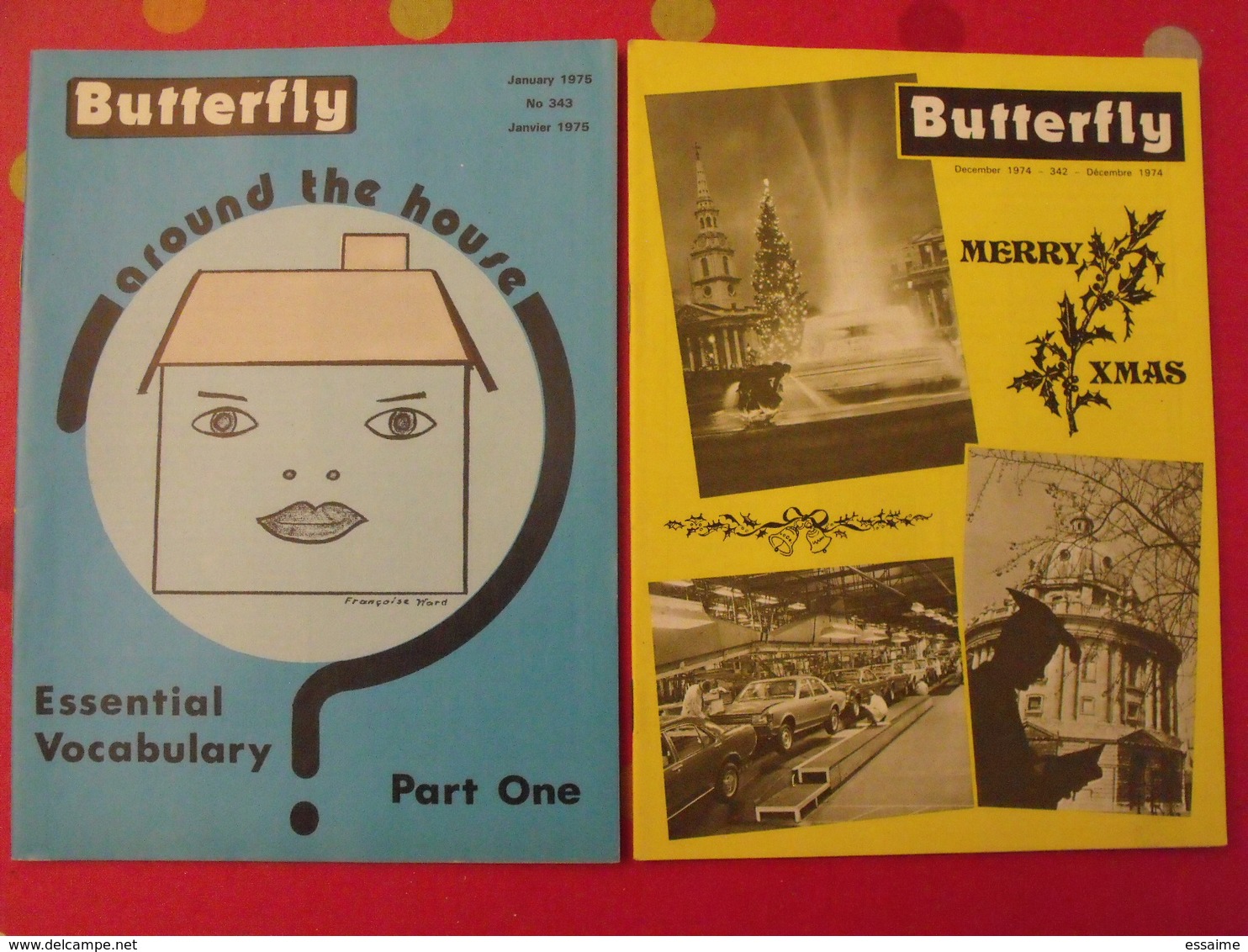 16 Revues Butterfly, English-French Magazine. Revue Pédagogique1963-1976 - Pédagogie