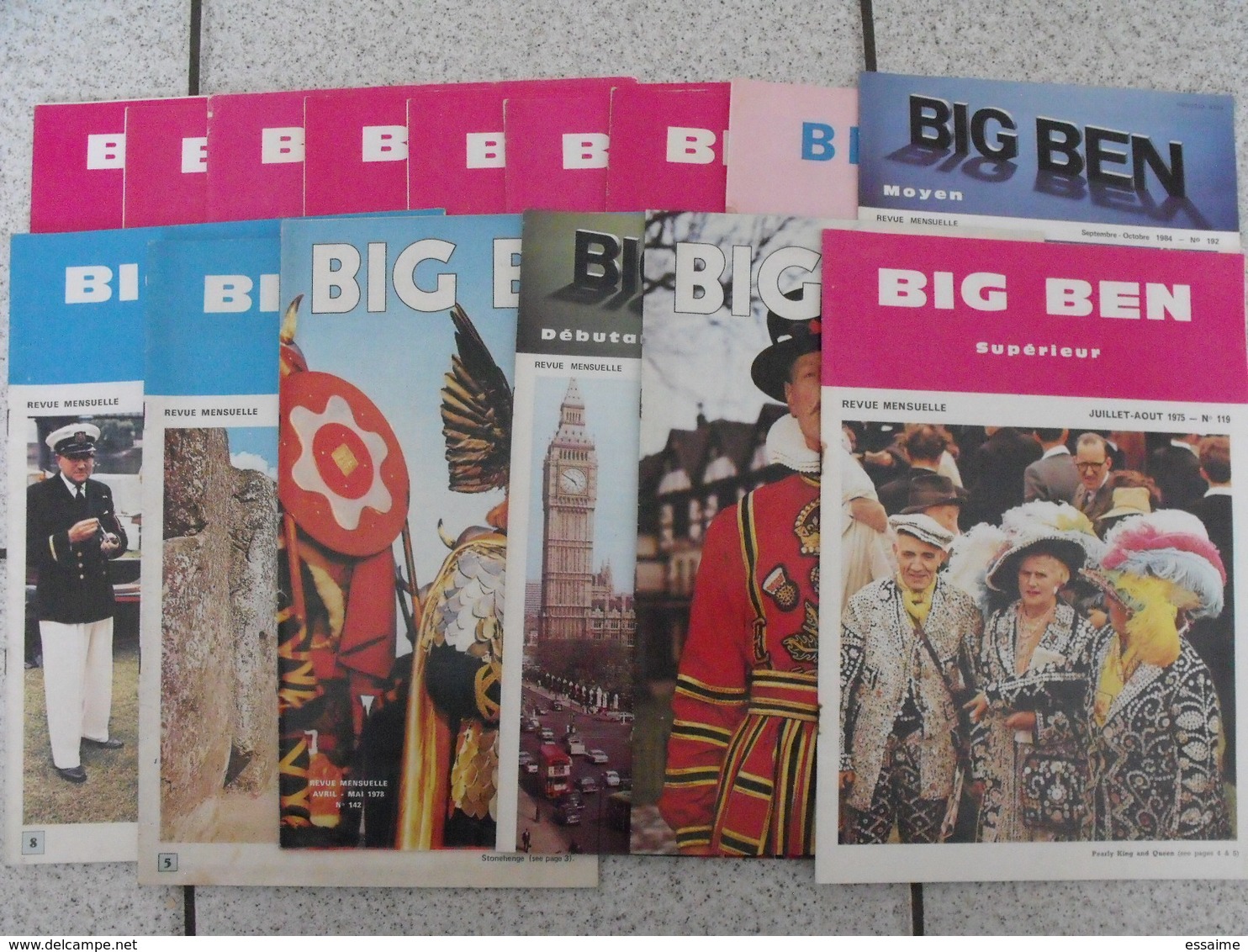 15 Revues Big Ben, English-French Magazine. Revue Pédagogique1974-1984 - Pedagogia