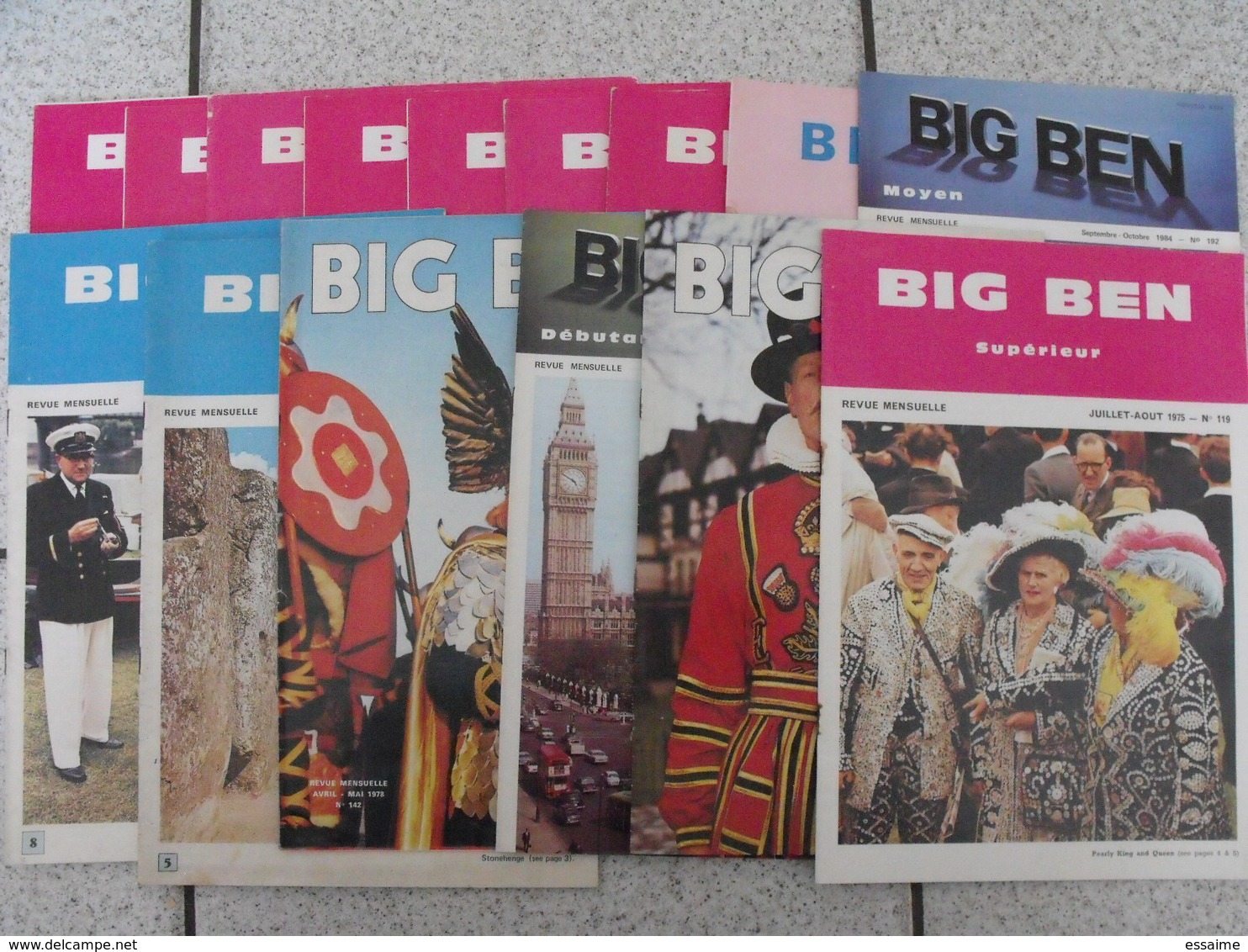 15 Revues Big Ben, English-French Magazine. Revue Pédagogique1974-1984 - Opvoedkunde
