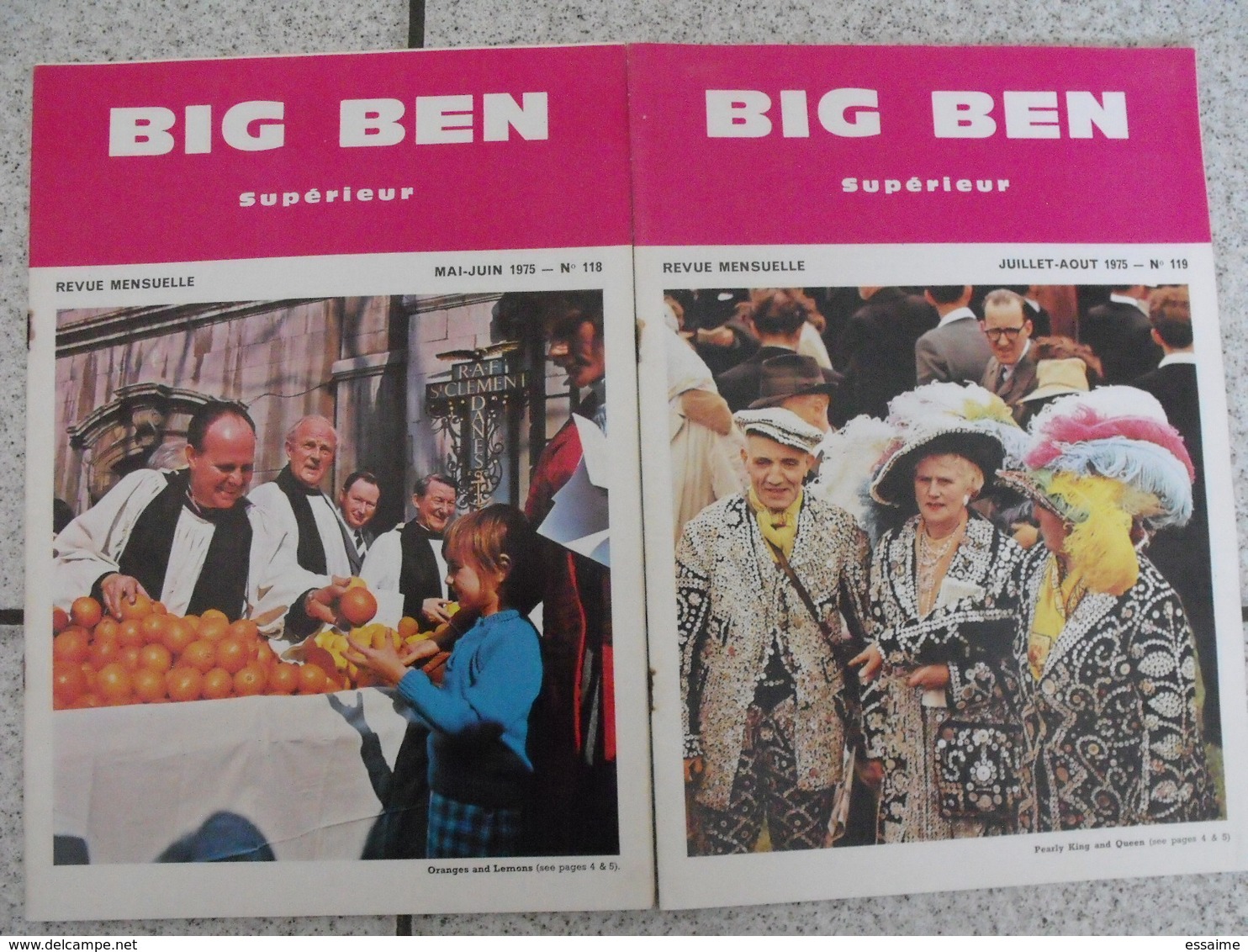 15 Revues Big Ben, English-French Magazine. Revue Pédagogique1974-1984 - Instructional