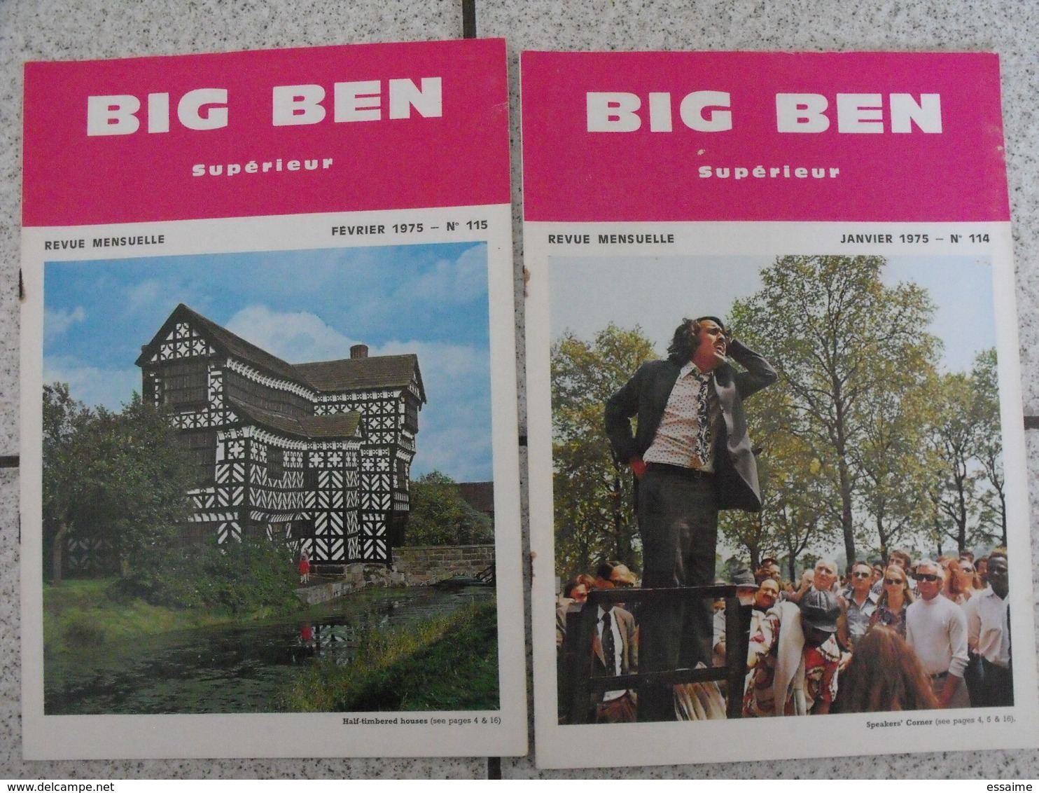 15 Revues Big Ben, English-French Magazine. Revue Pédagogique1974-1984 - Instructional