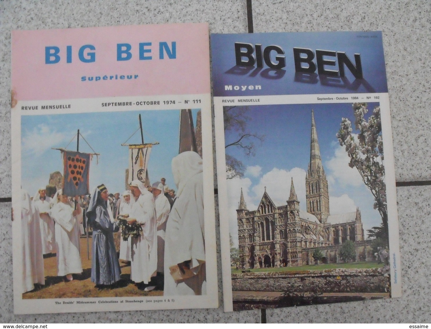 15 revues Big Ben, English-French Magazine. revue pédagogique1974-1984