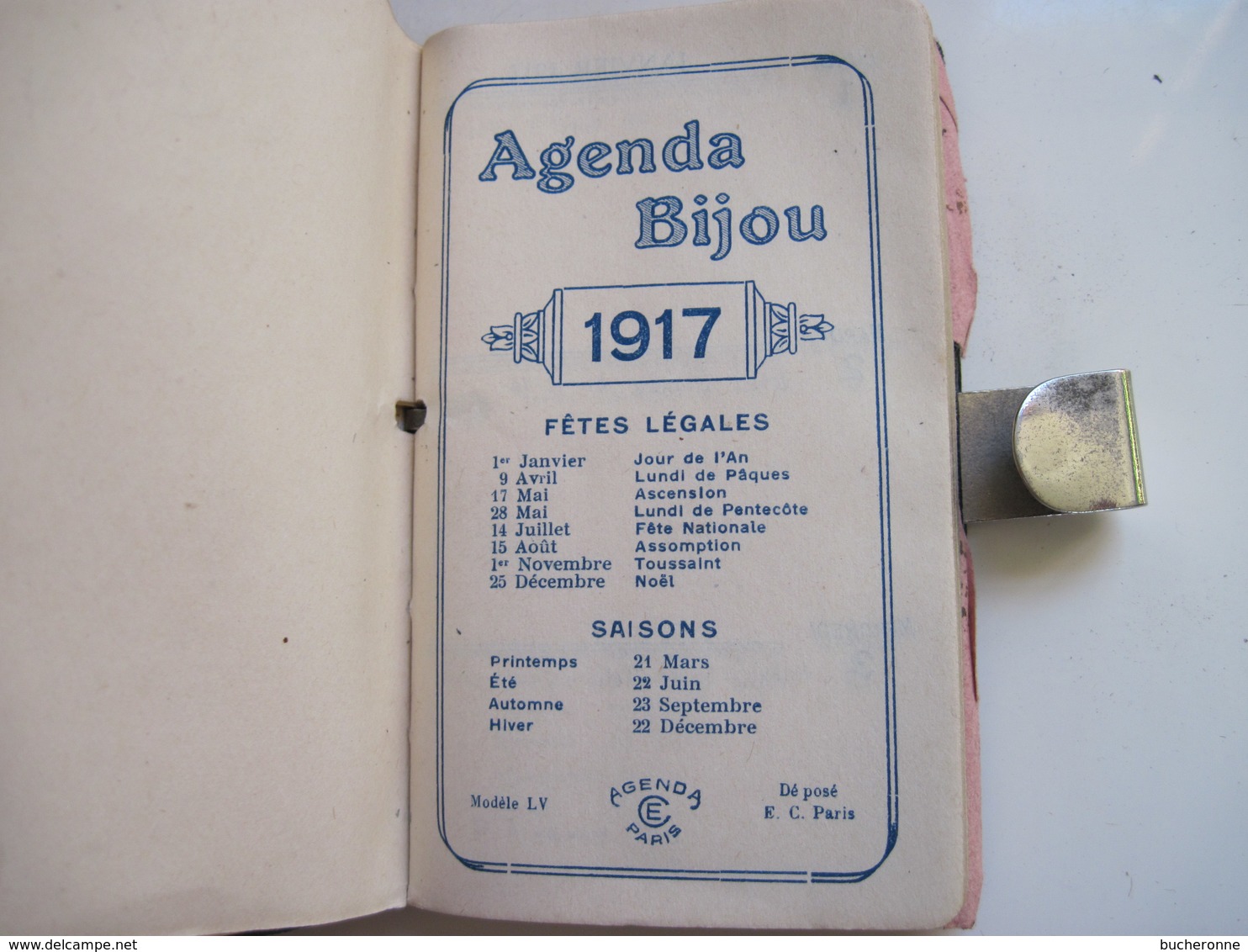 AGENDA BIJOU 1917  D'un Militaire - Tamaño Pequeño : 1901-20