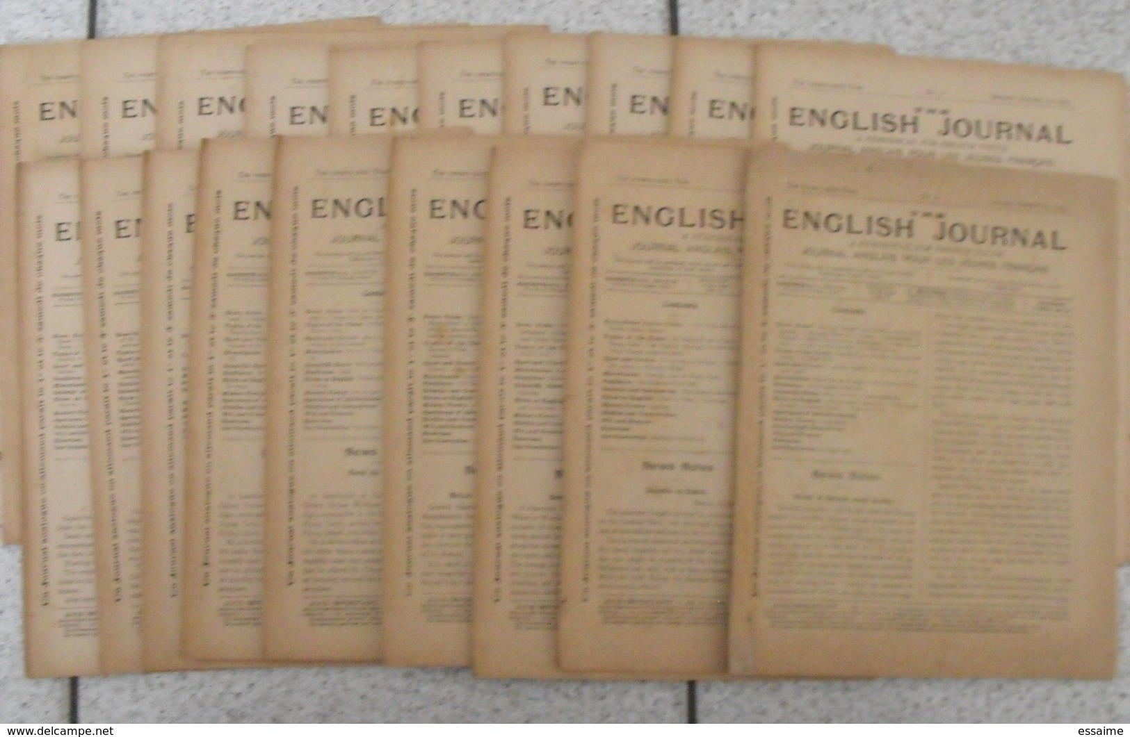 Lot De 18 Revues Pédagogiques The English Journal. N° 1 à 18. 1913-1914. Journal Anglais Pour Les Jeunes Français - Instructional