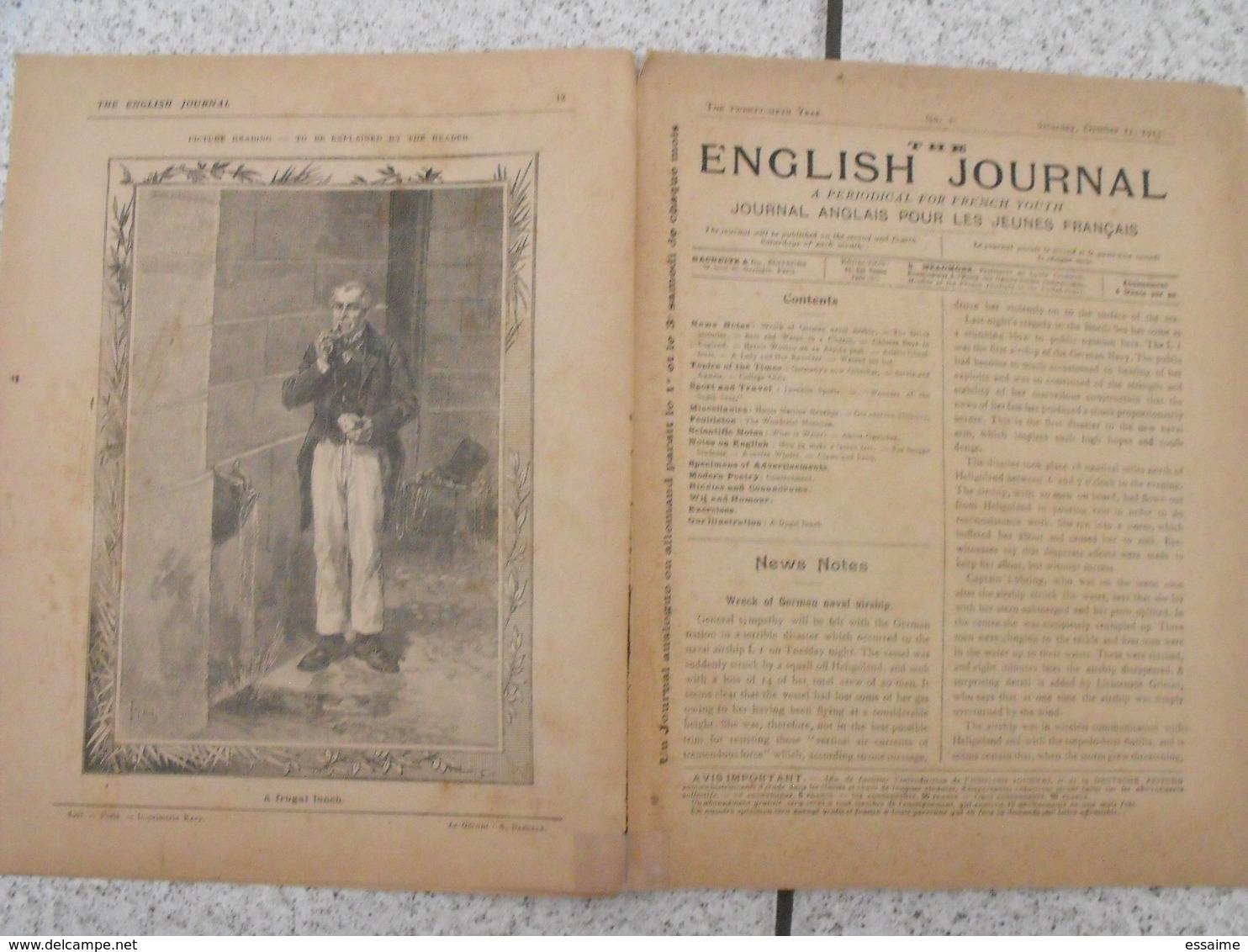 lot de 18 revues pédagogiques The English journal. n° 1 à 18. 1913-1914. journal anglais pour les jeunes français