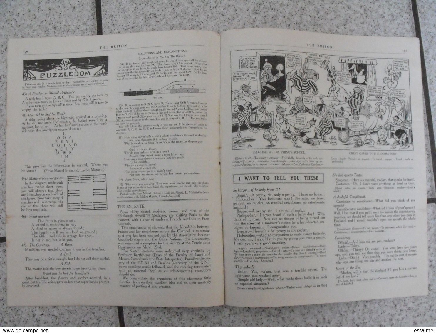 Lot De 4 Revues Pédagogiques The Briton. N° 1,10,11,25. 1922-1923. Journal Anglais Pour Les Français - Pédagogie