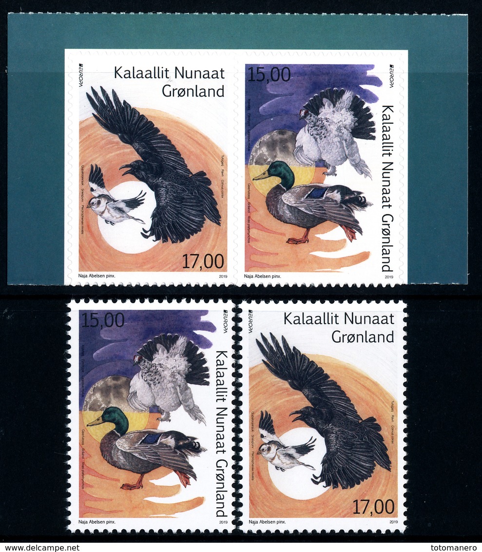 GREENLAND/Grönland EUROPA 2019 "National Birds"  Set Of 4v** Gummed & Adhesive - 2019