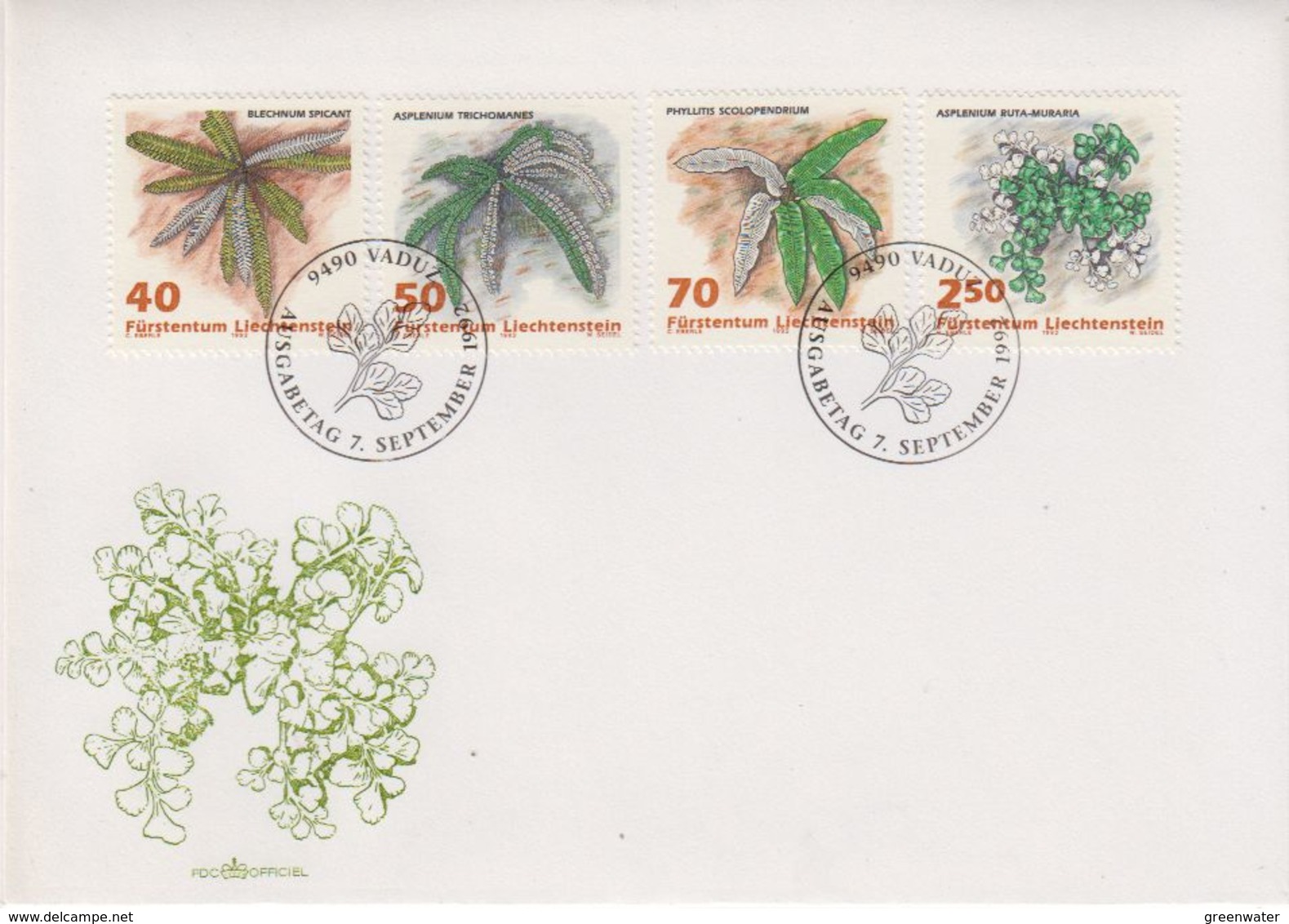 Liechtenstein 1992 Plants 4v FDC (43871) - FDC