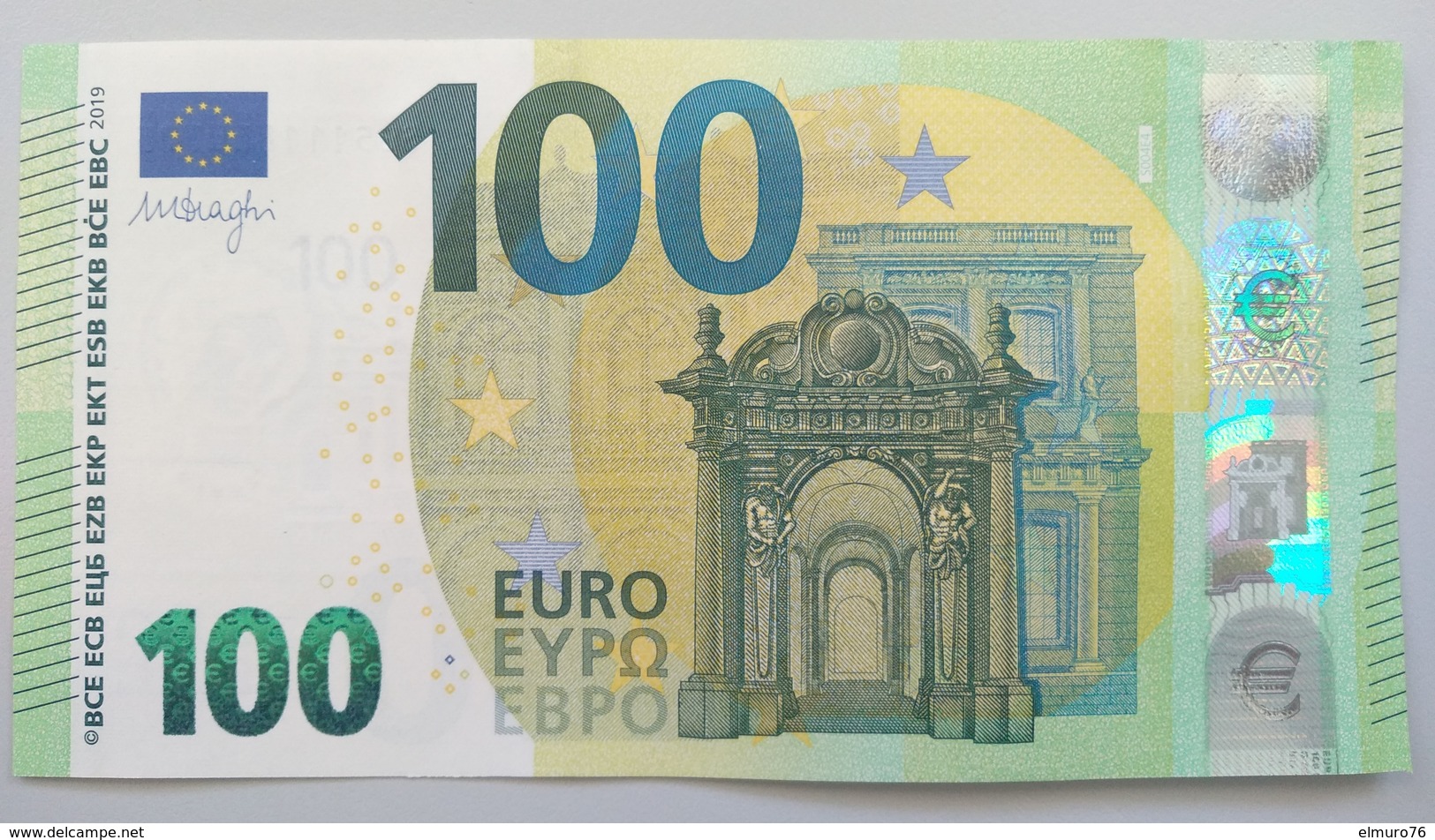 100 EURO S004E4 Italy Serie SB Ch11 Draghi Perfect UNC - 100 Euro