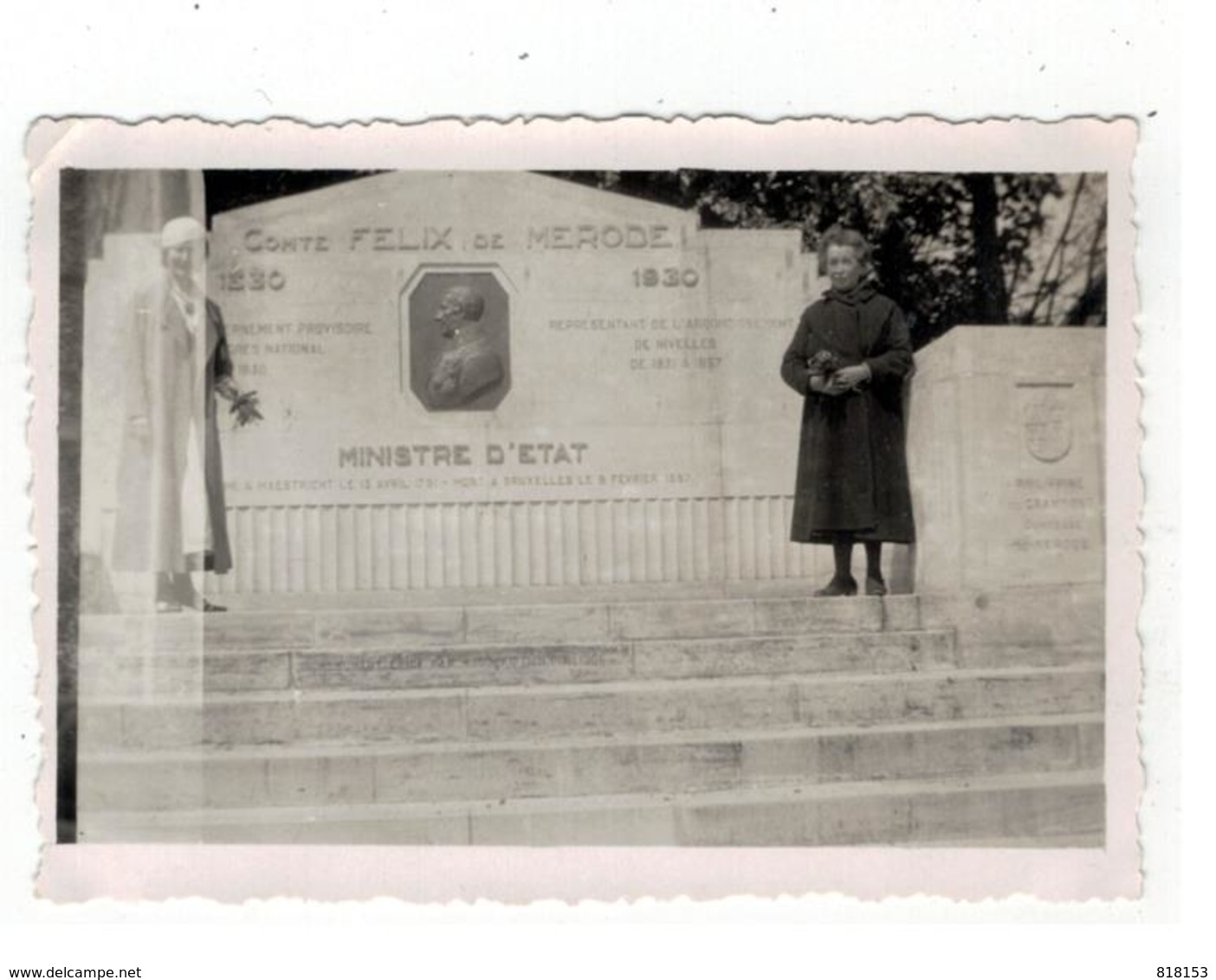 Monument De COMPTE FELIX DE MERODE  MINISTRE D'ETAT  (photo 9x6,5 Cm) 1934 - Rixensart